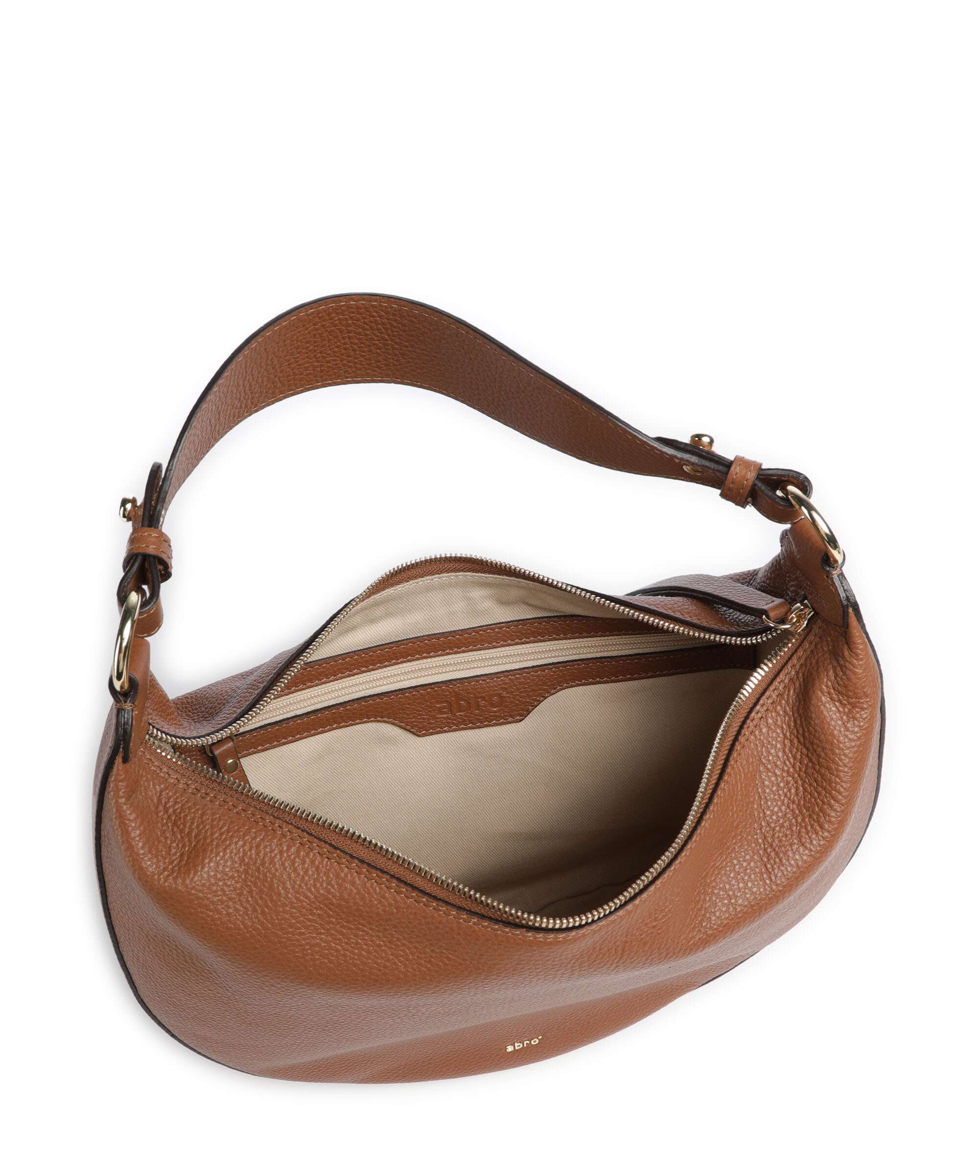 Abro Adria Lulu Small Hobo tas caramel/cognac - Image 6