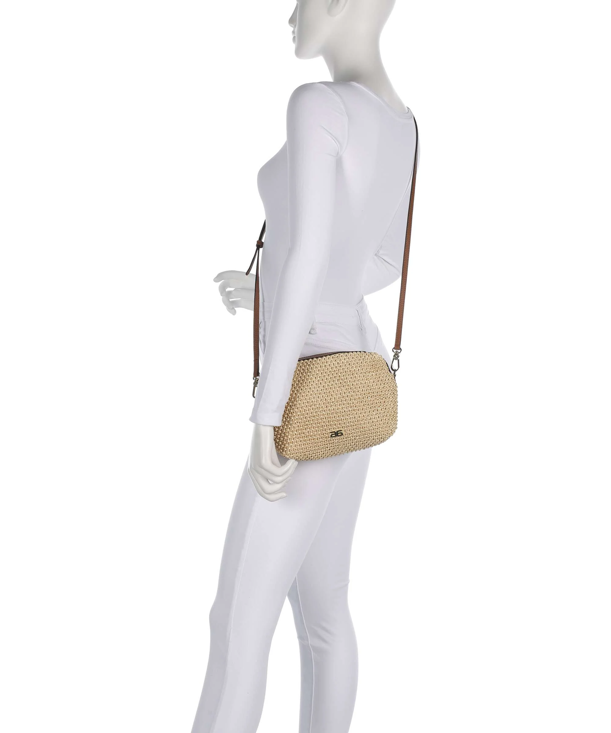 Abro Maglia Raffia Kaia Crossbody tas natural/nut - Image 3