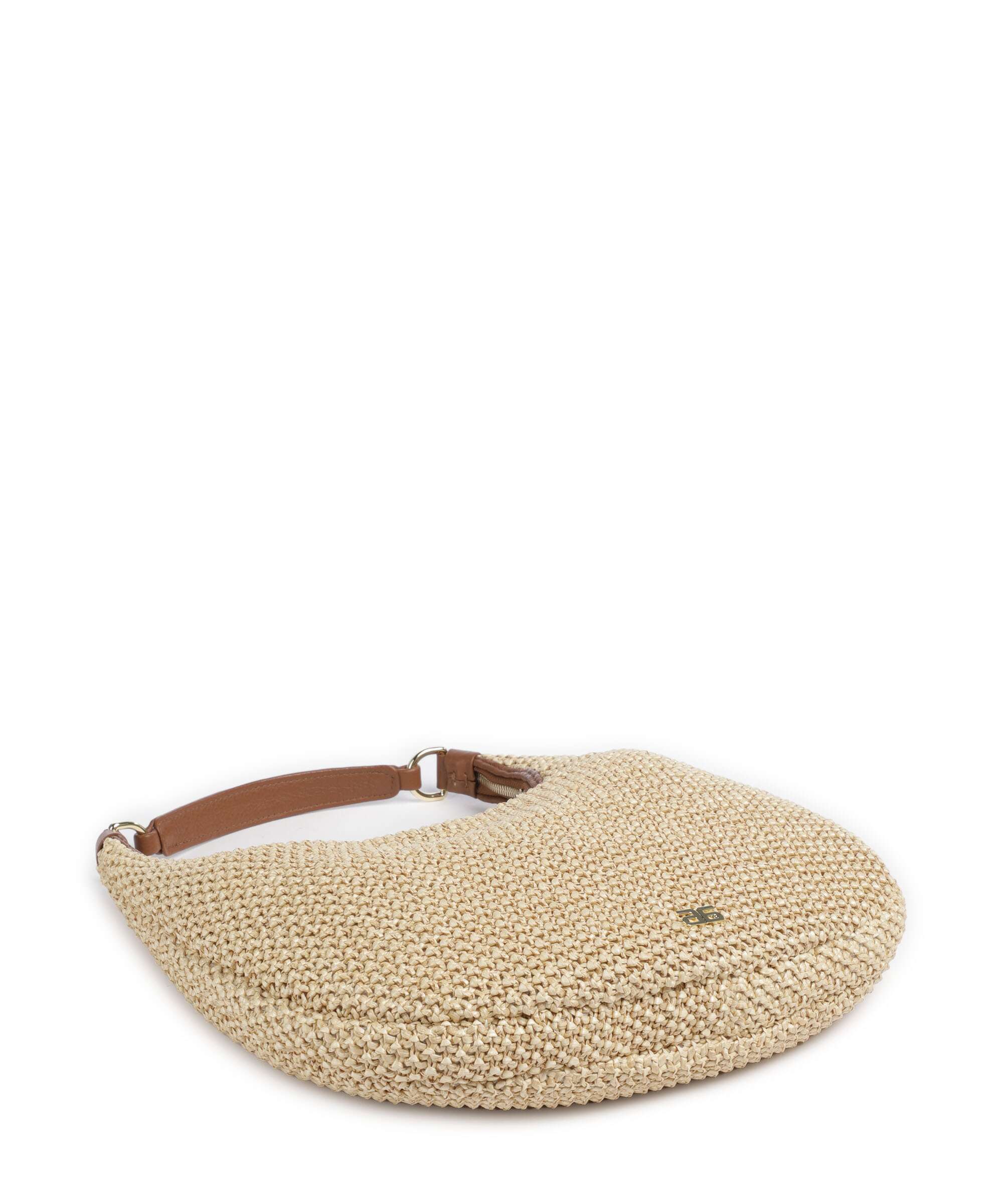 Abro Maglia Raffia Nana Small Hobo tas natural/nut - Image 4