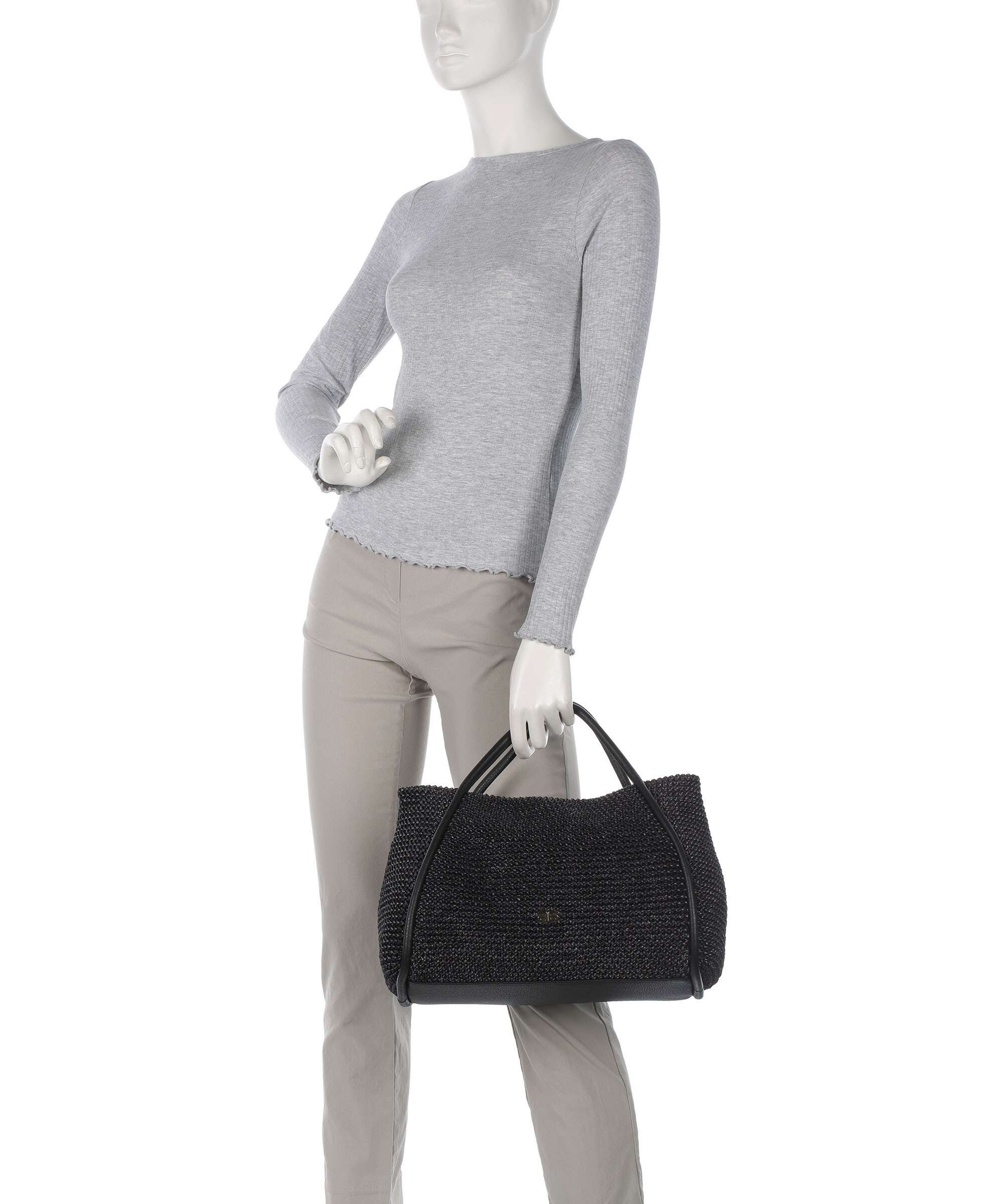 Abro Maglia Raffia Willow Handtas black/gold - Image 3
