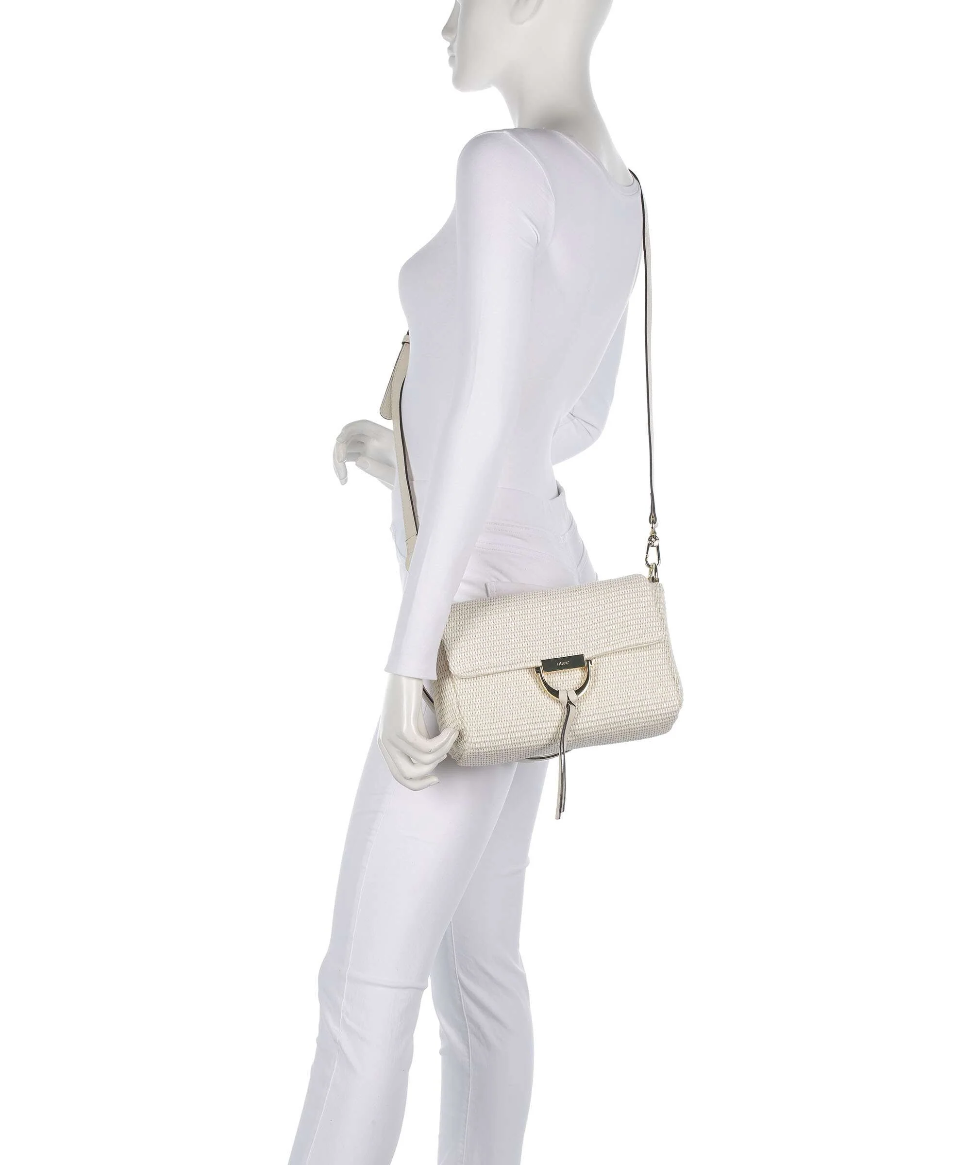 Abro Raffia Classica Temi Schoudertas beige - Image 4