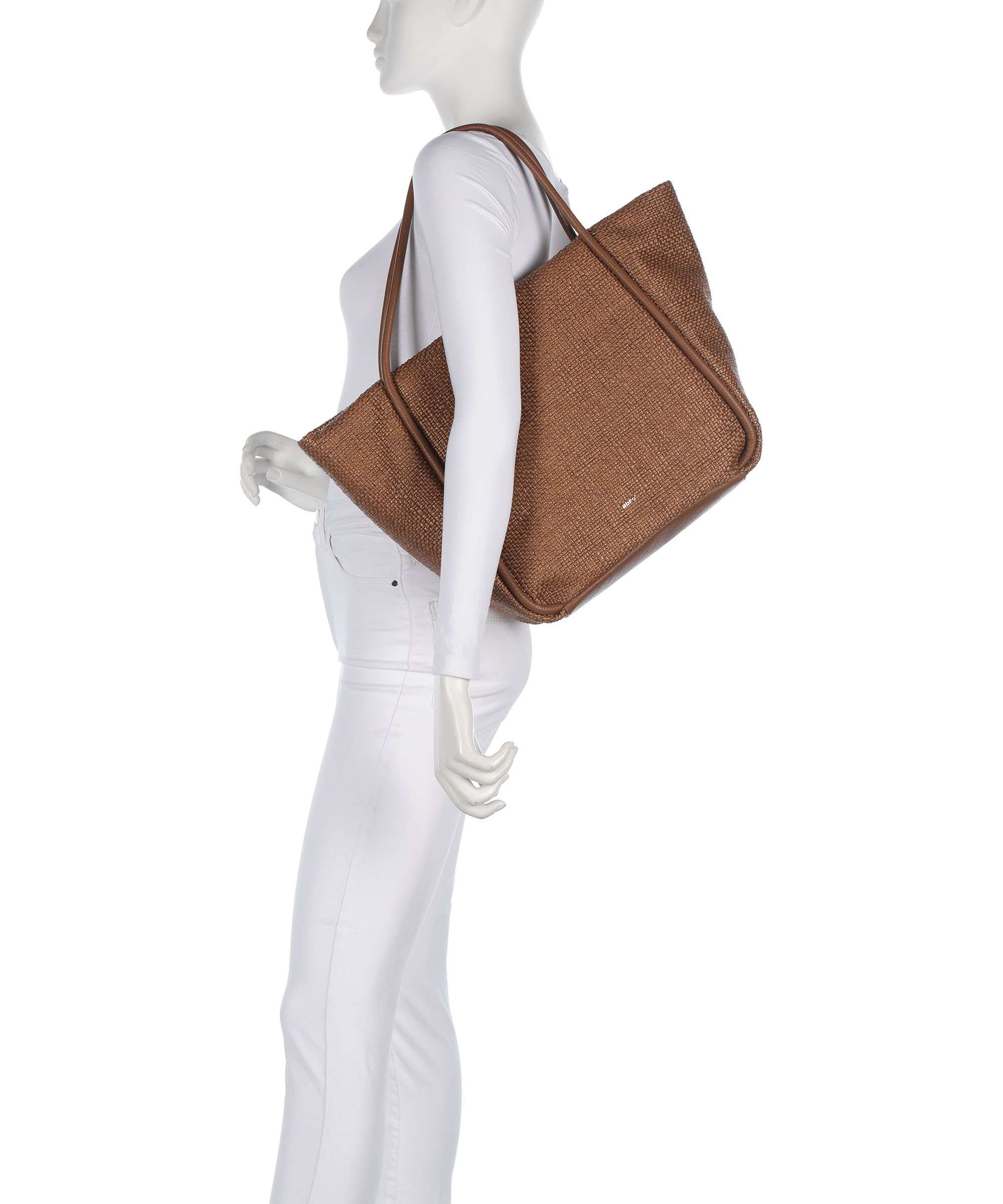 Abro Raffia Intreccio Willow Boodschappentas caramel/cognac - Image 3