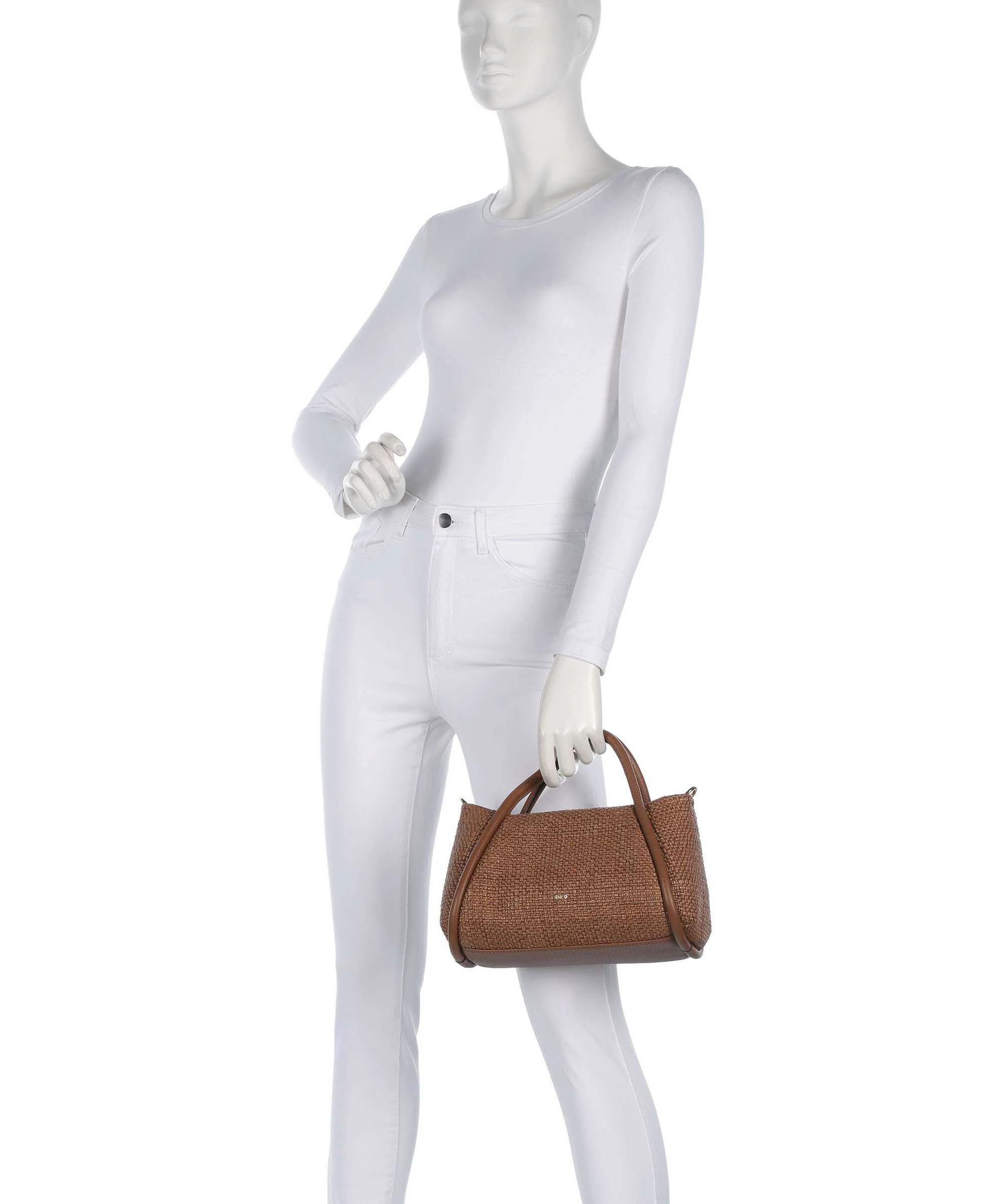 Abro Raffia Intreccio Willow Handtas caramel/cognac - Image 3