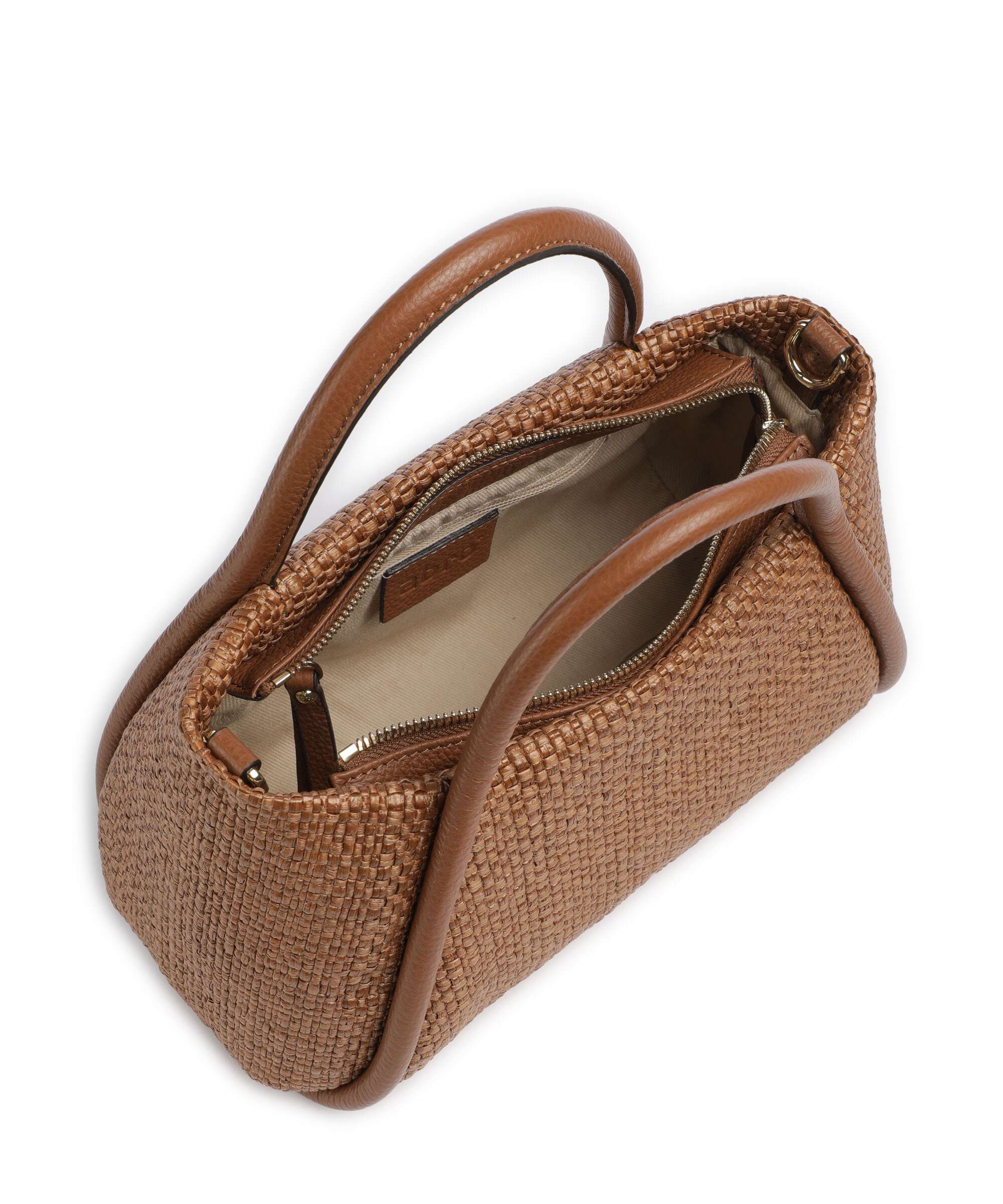Abro Raffia Intreccio Willow Handtas caramel/cognac - Image 5
