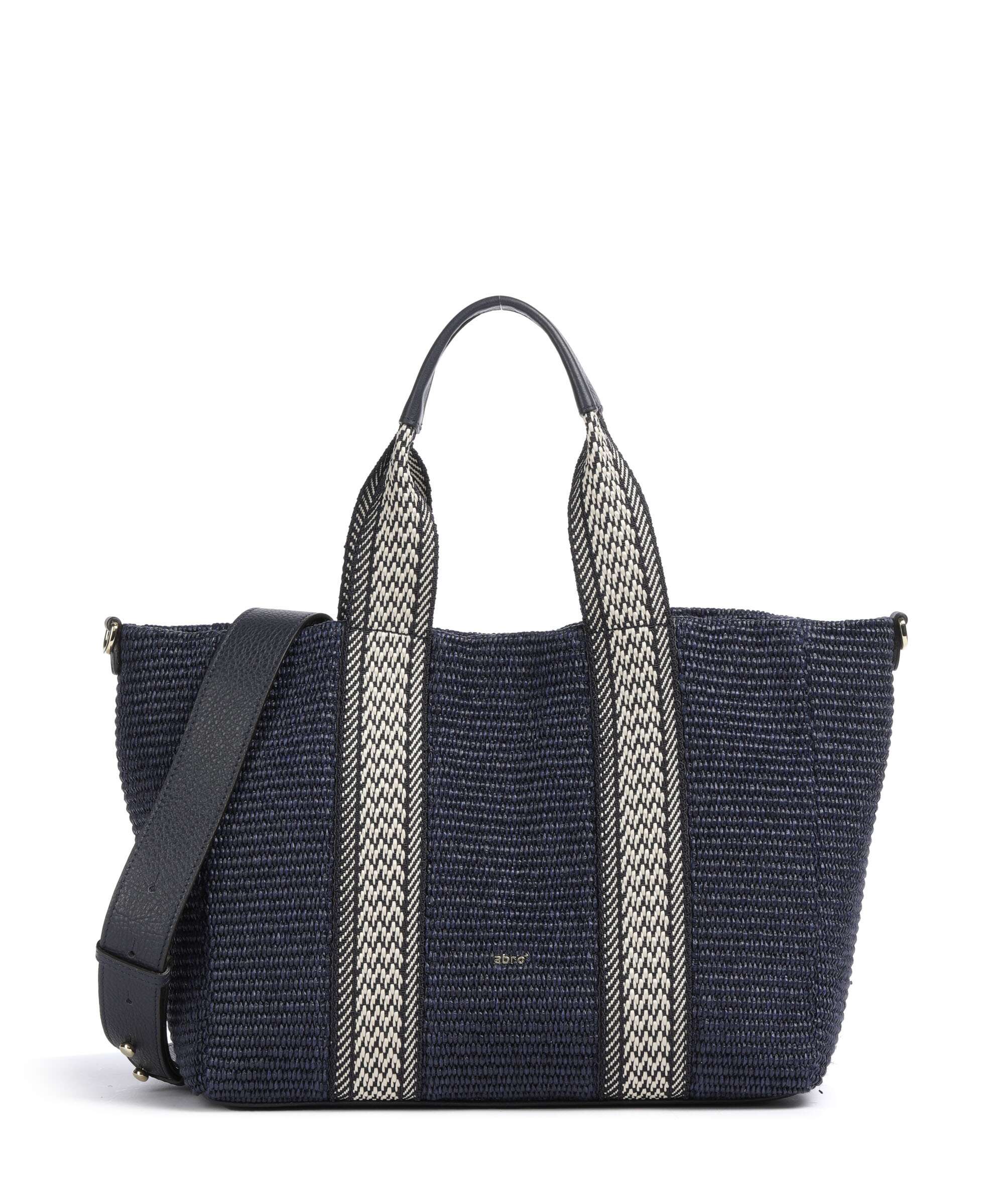 Abro Raffia Kaia Boodschappentas navy