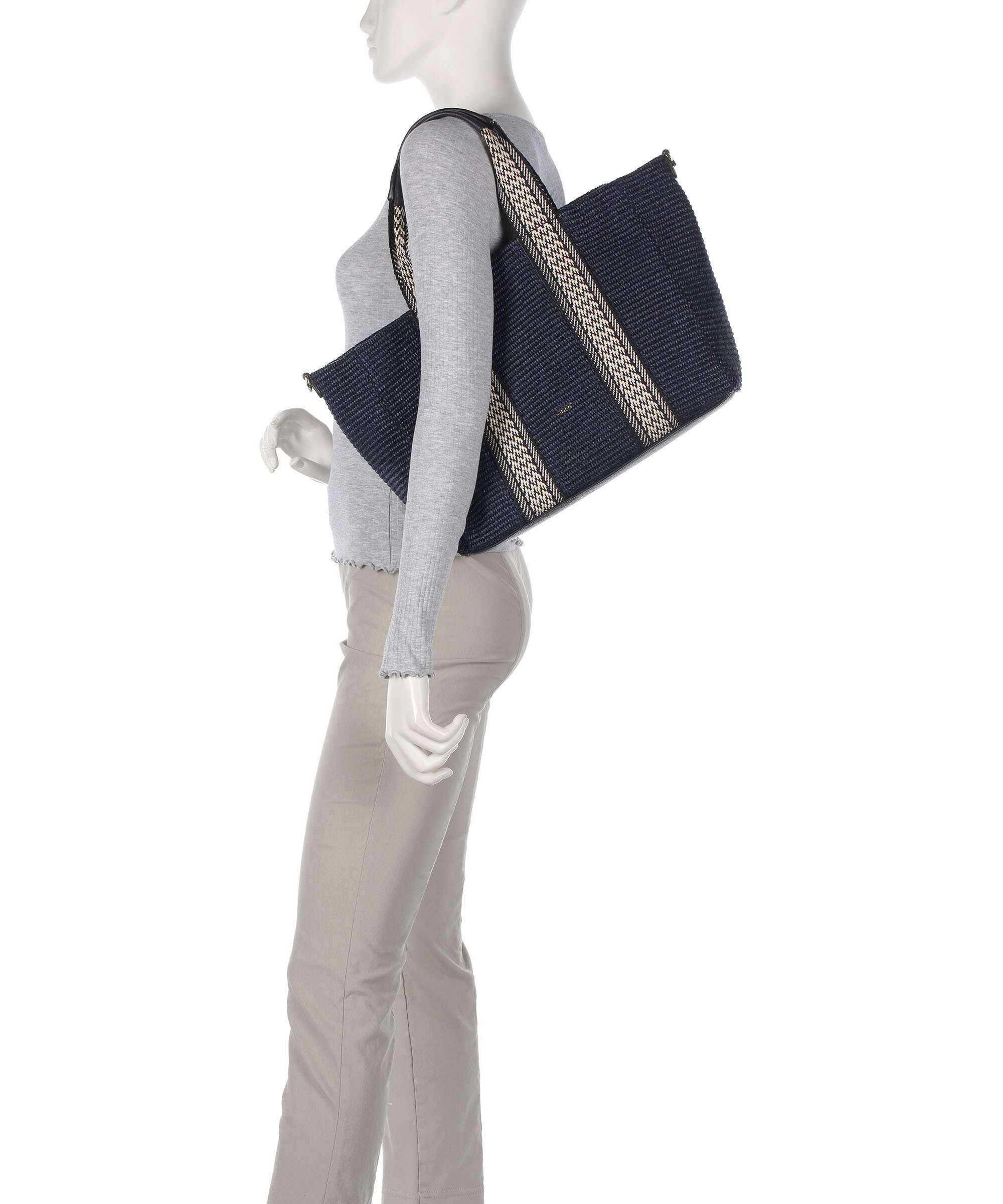 Abro Raffia Kaia Boodschappentas navy - Image 3