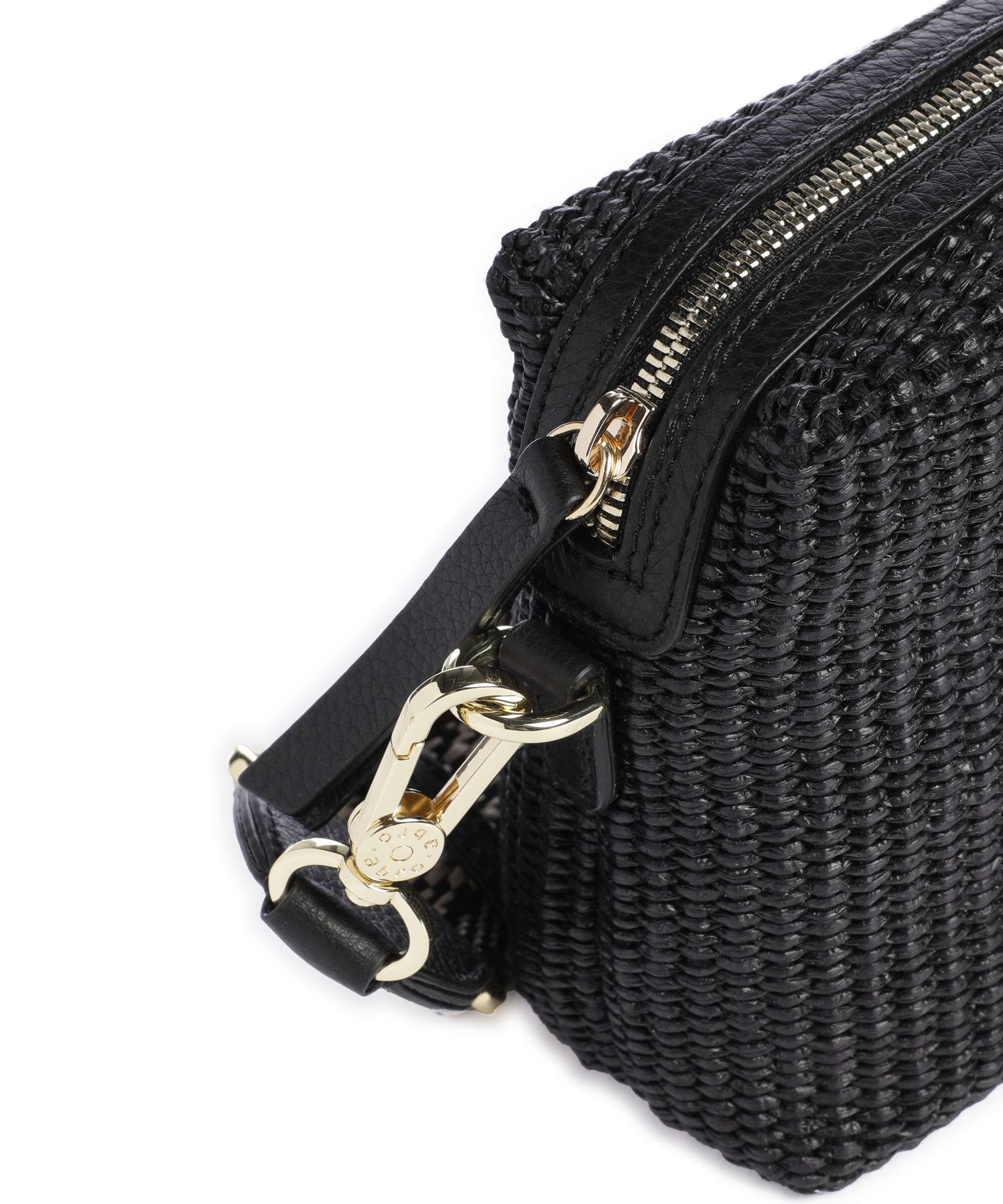 Abro Raffia Kaia Crossbody tas black/gold - Image 4