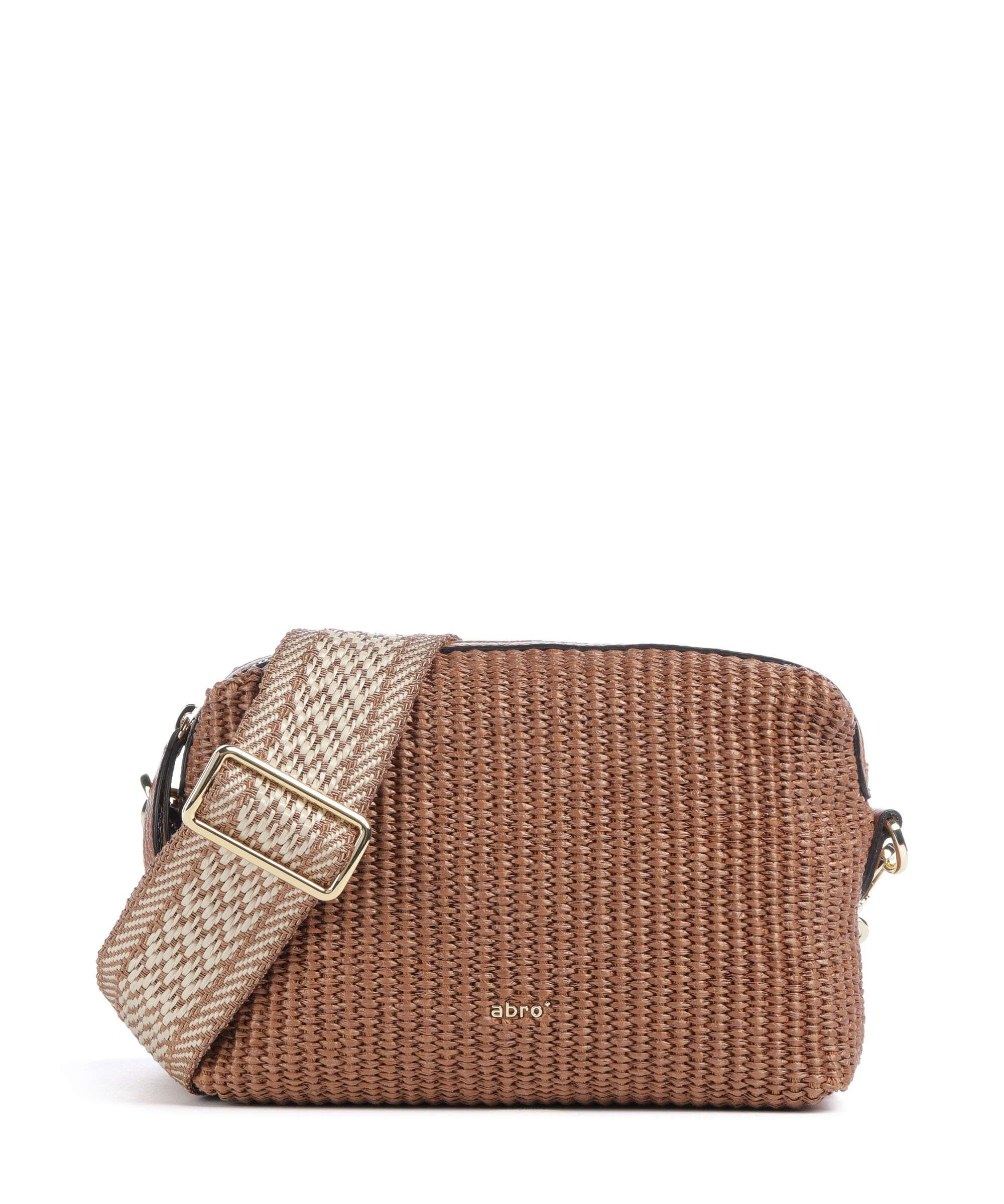 Abro Raffia Kaia Crossbody tas caramel/cognac