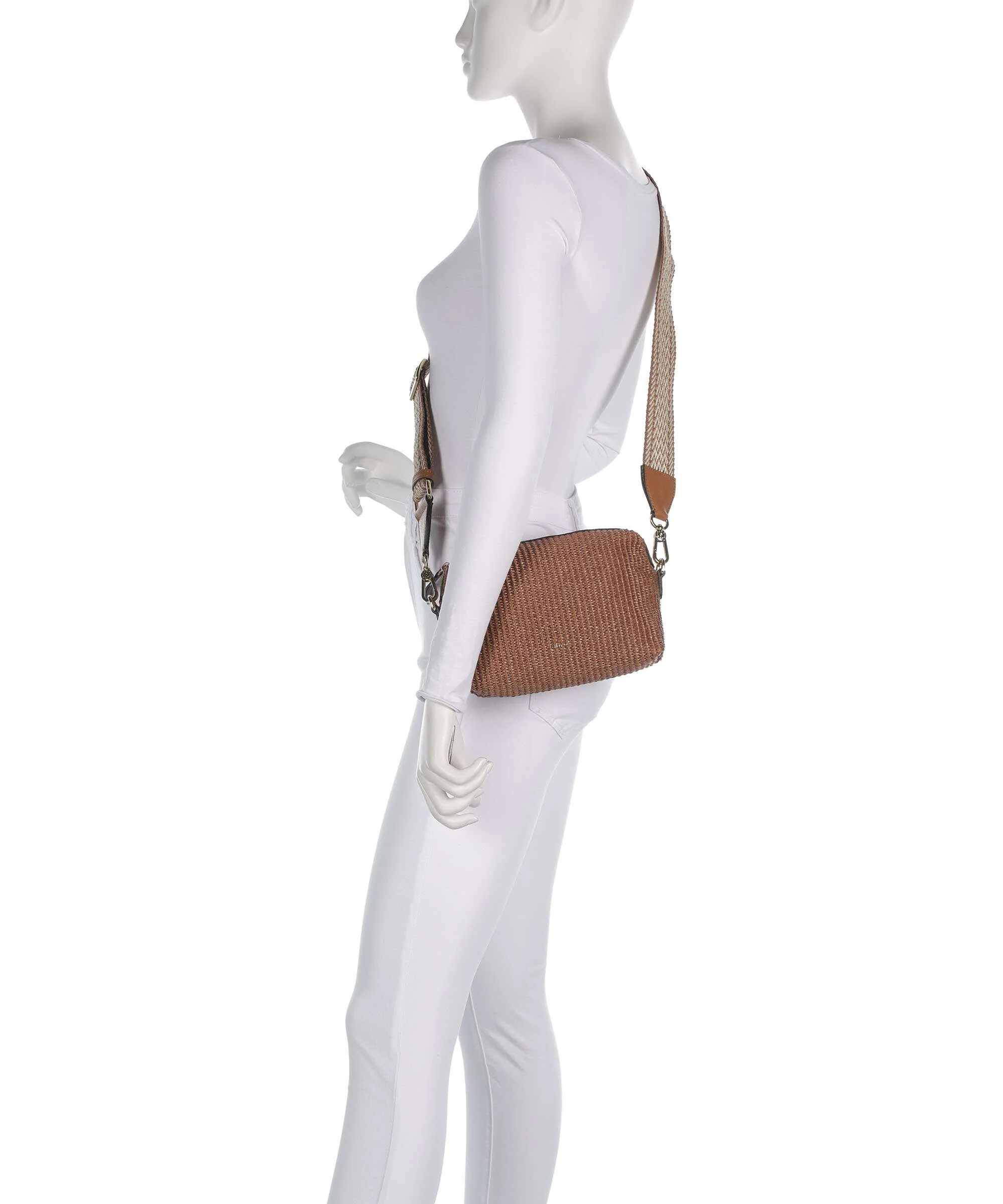 Abro Raffia Kaia Crossbody tas caramel/cognac - Image 3