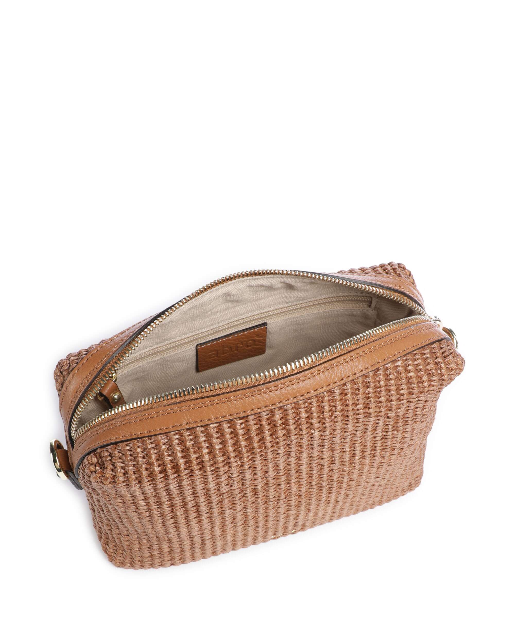 Abro Raffia Kaia Crossbody tas caramel/cognac - Image 6