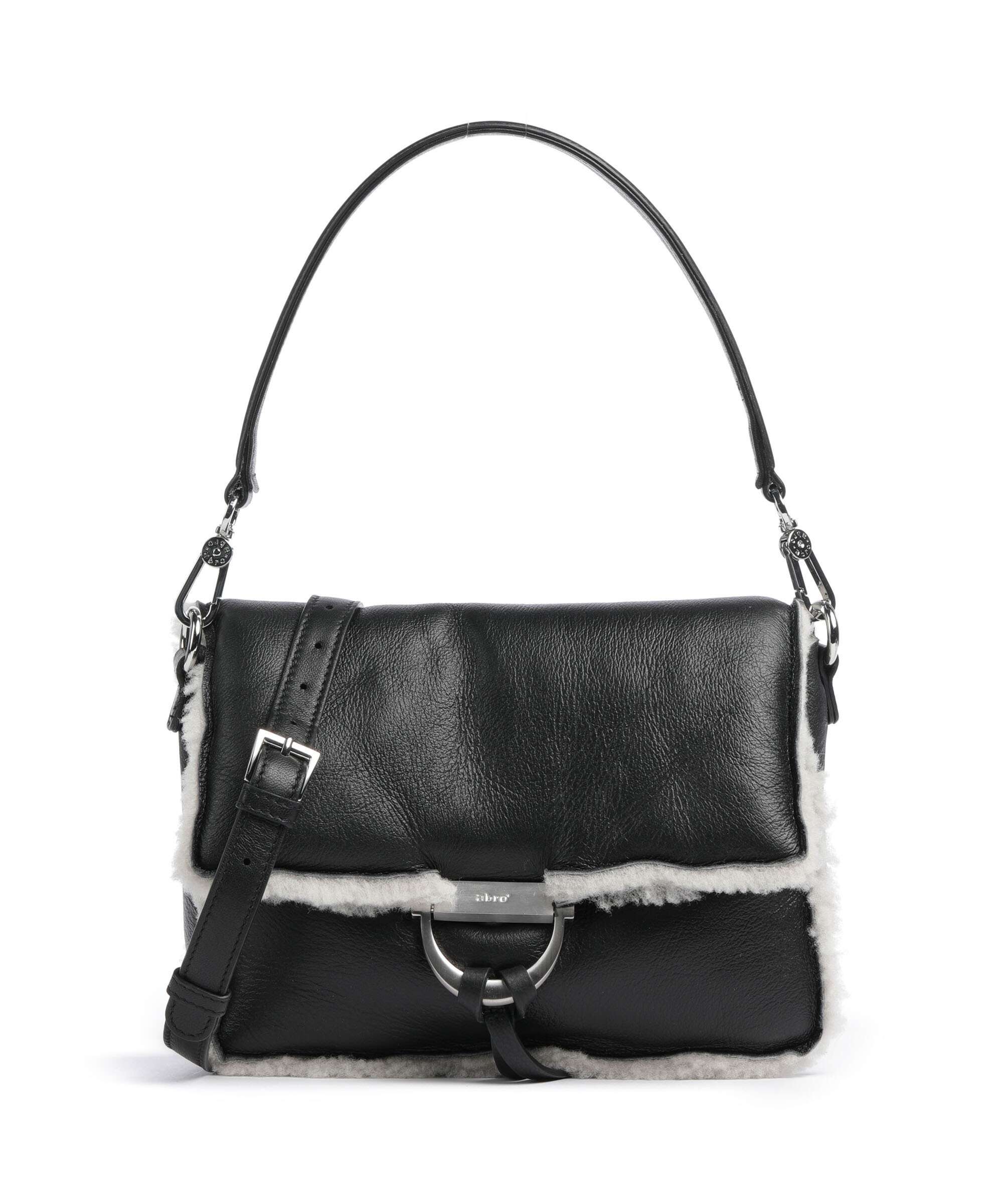 Abro Shearling Temi Schoudertas black/white