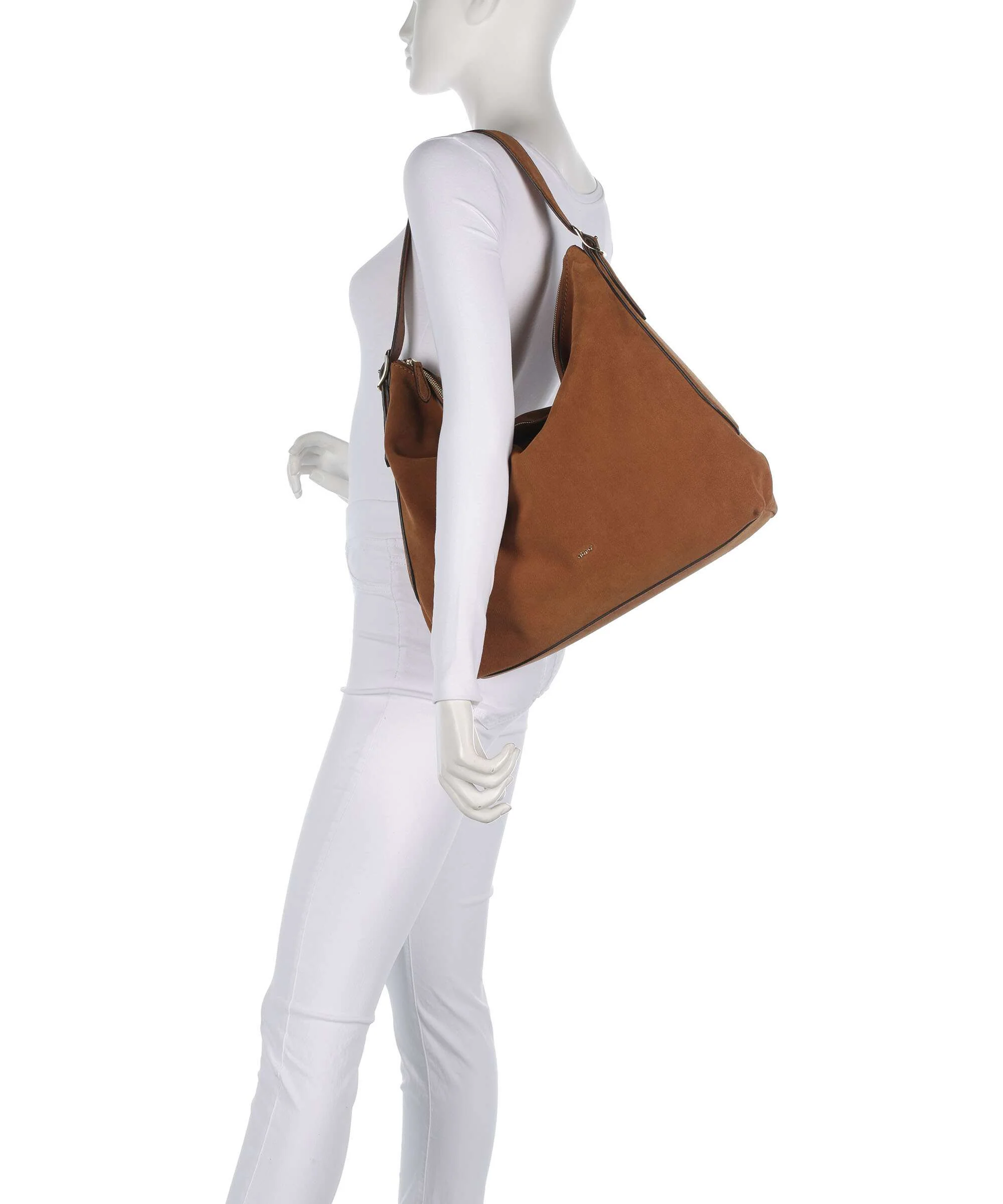 Abro Suede Carina Hobo tas cuoio - Image 3