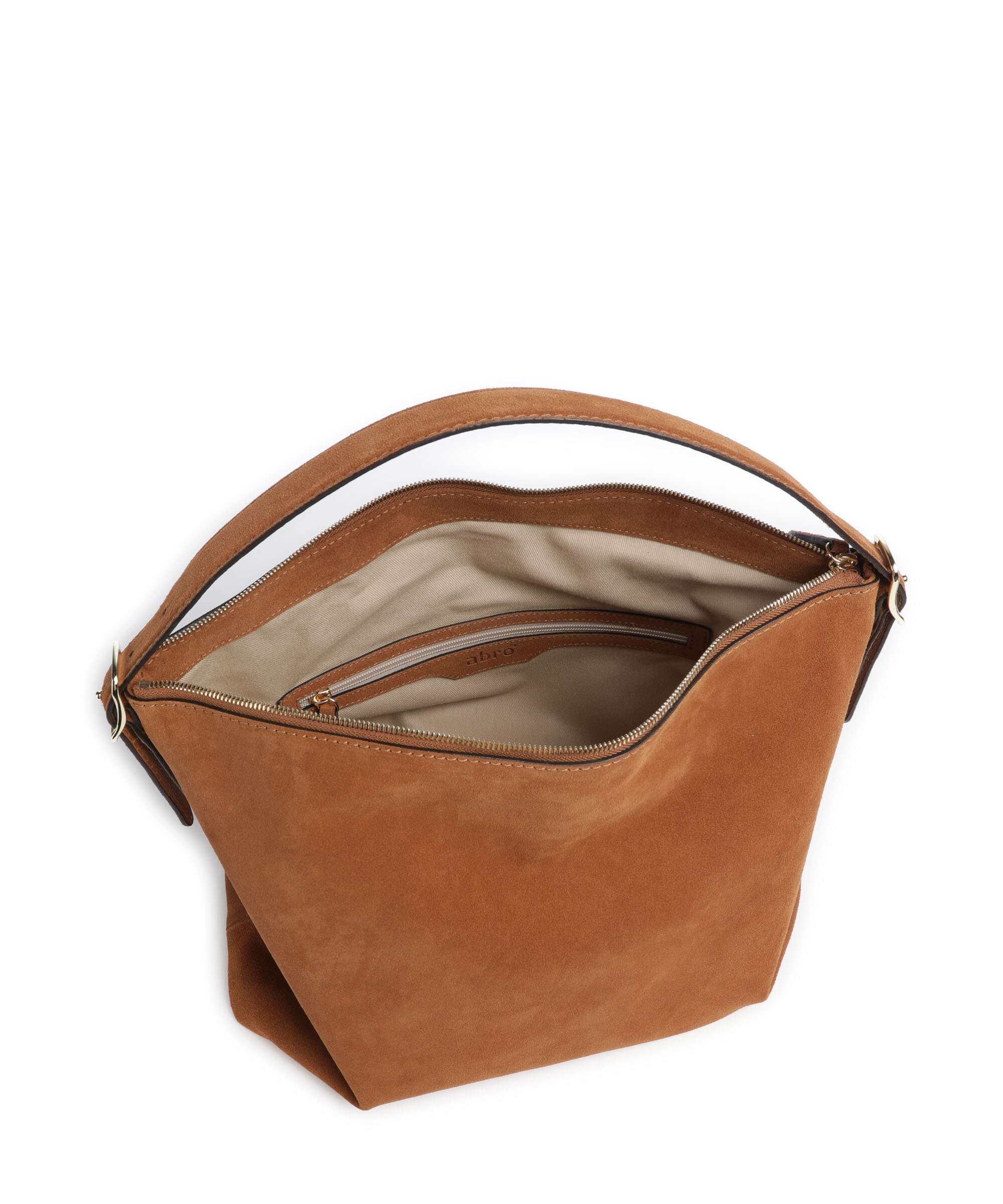 Abro Suede Carina Hobo tas cuoio - Image 6