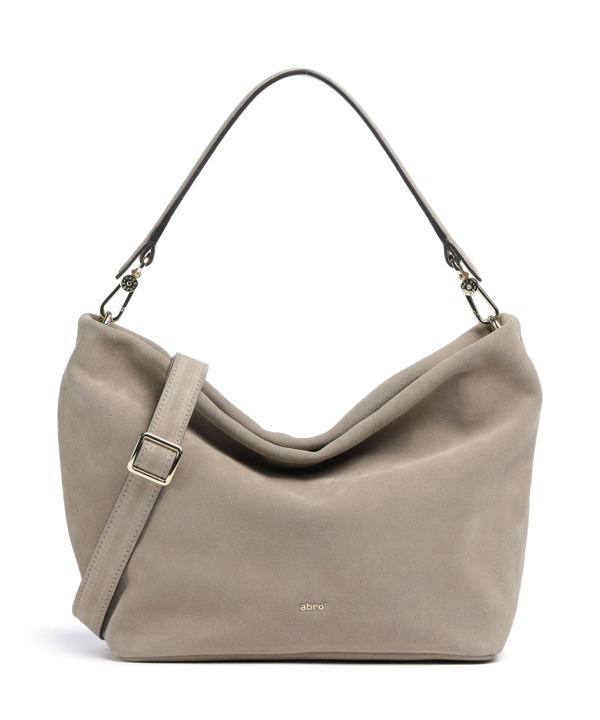 Abro Suede Ebony Hobo tas siena
