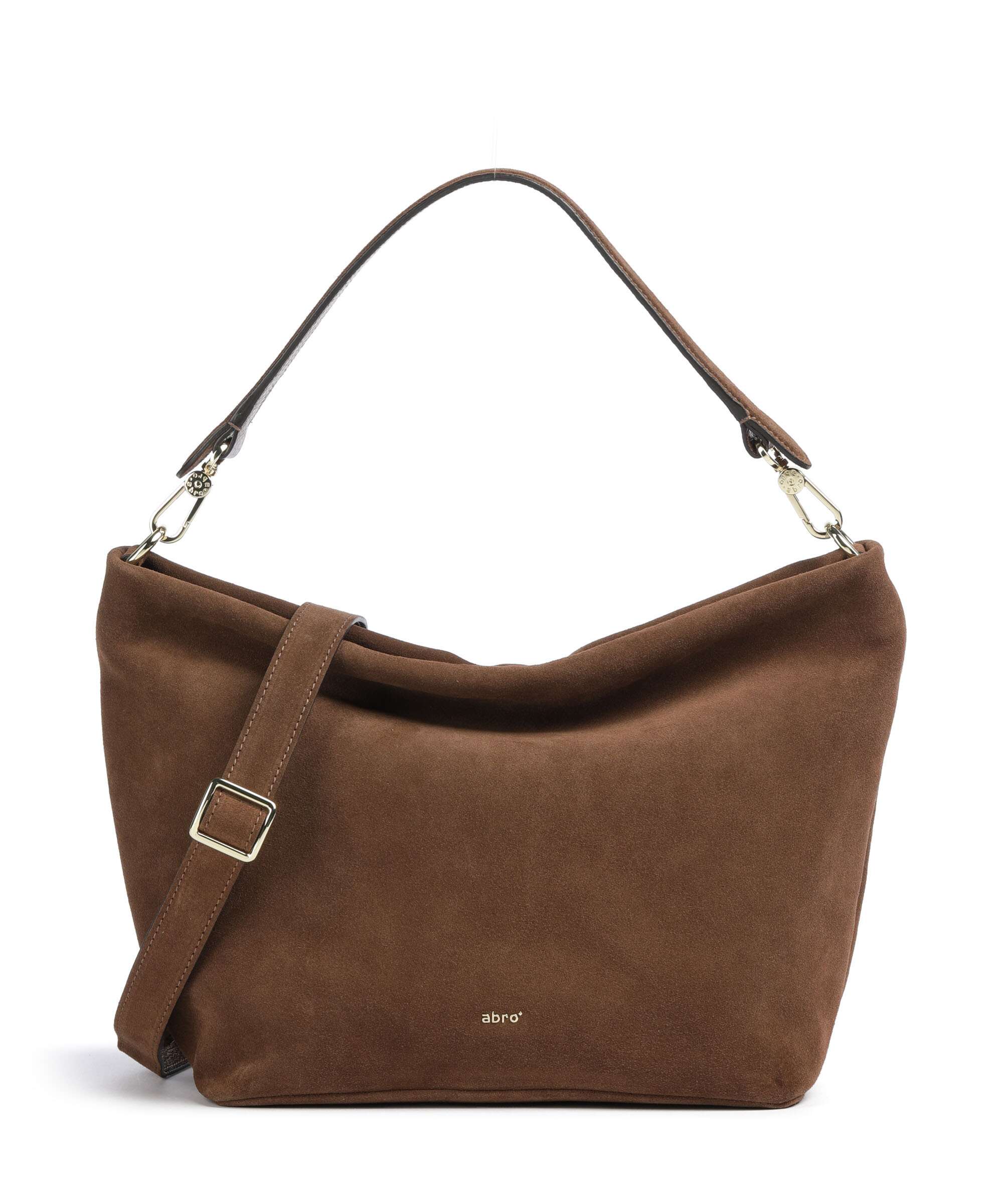 Abro Suede Ebony Hobo tas wood