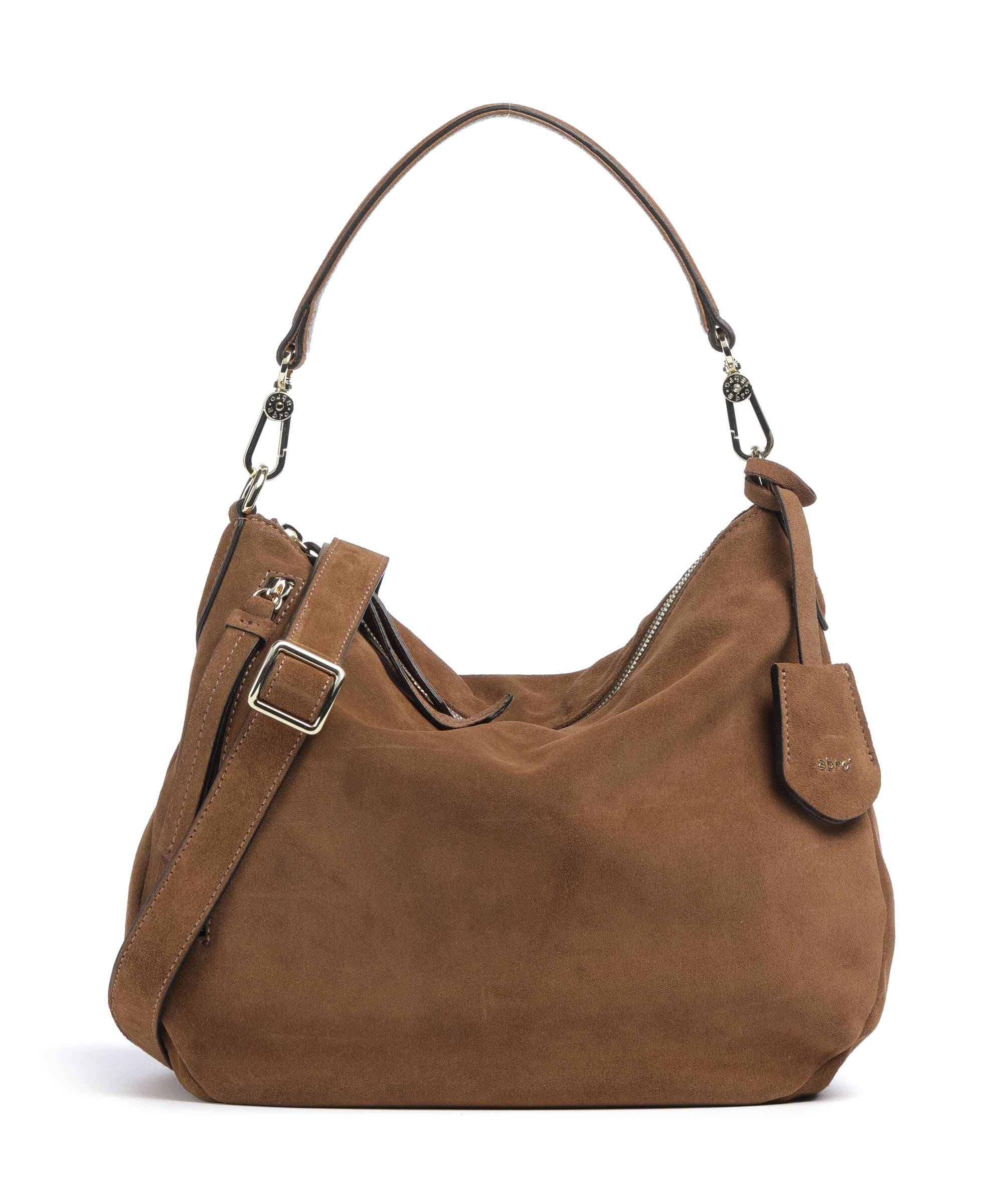 Abro Suede Juna Small Hobo tas camel