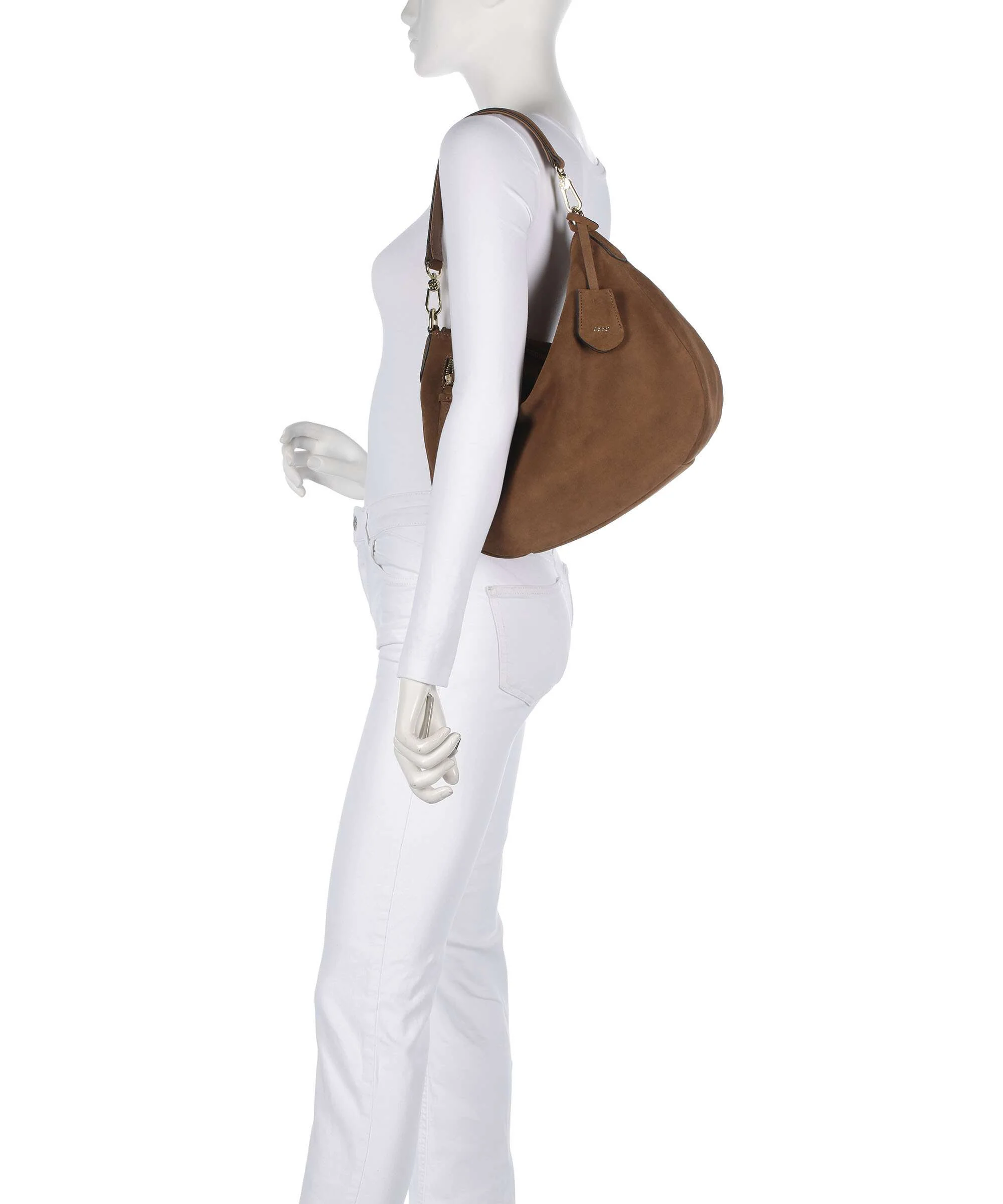 Abro Suede Juna Small Hobo tas camel - Image 3