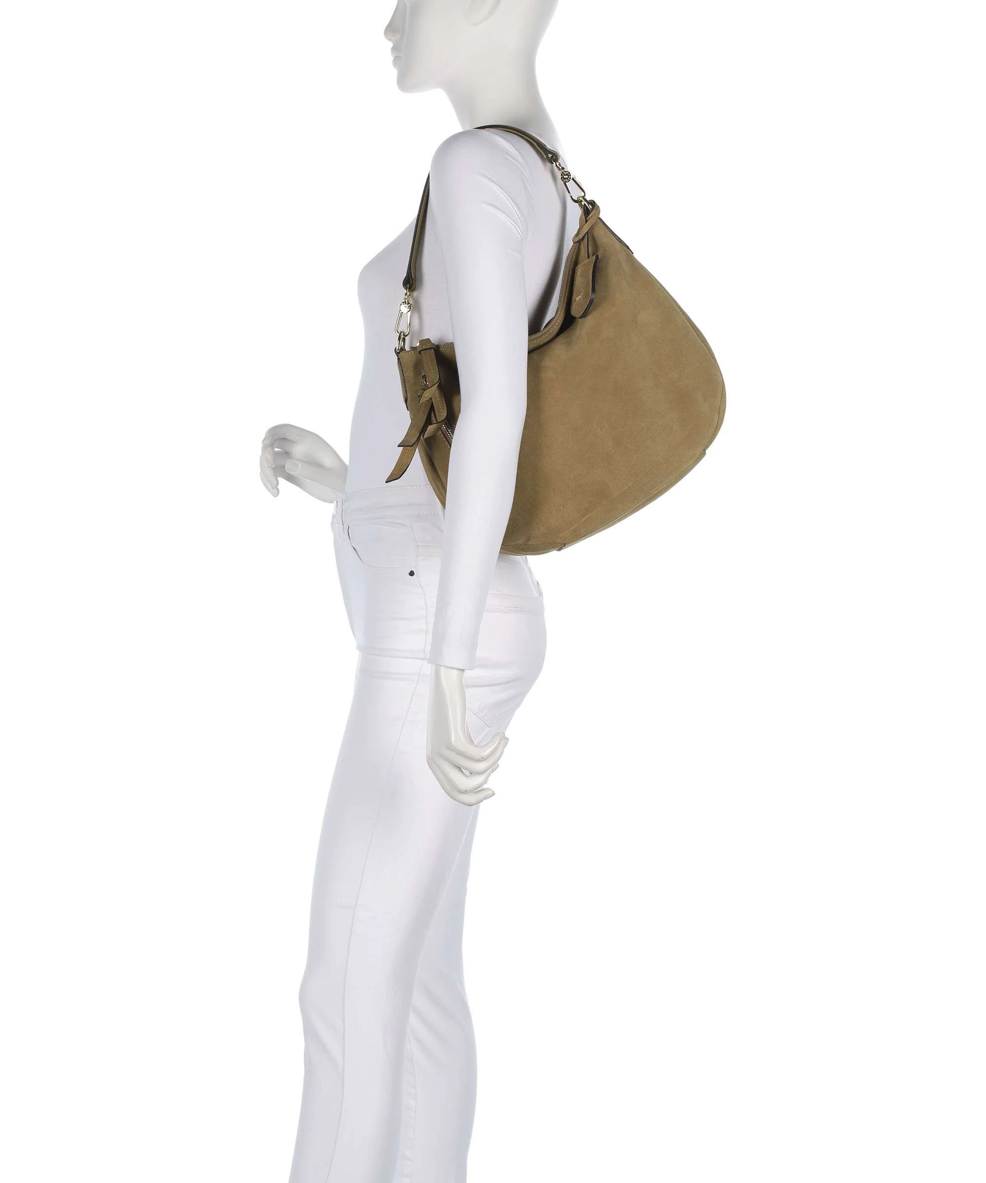Abro Suede Juna Small Hobo tas mud - Image 3