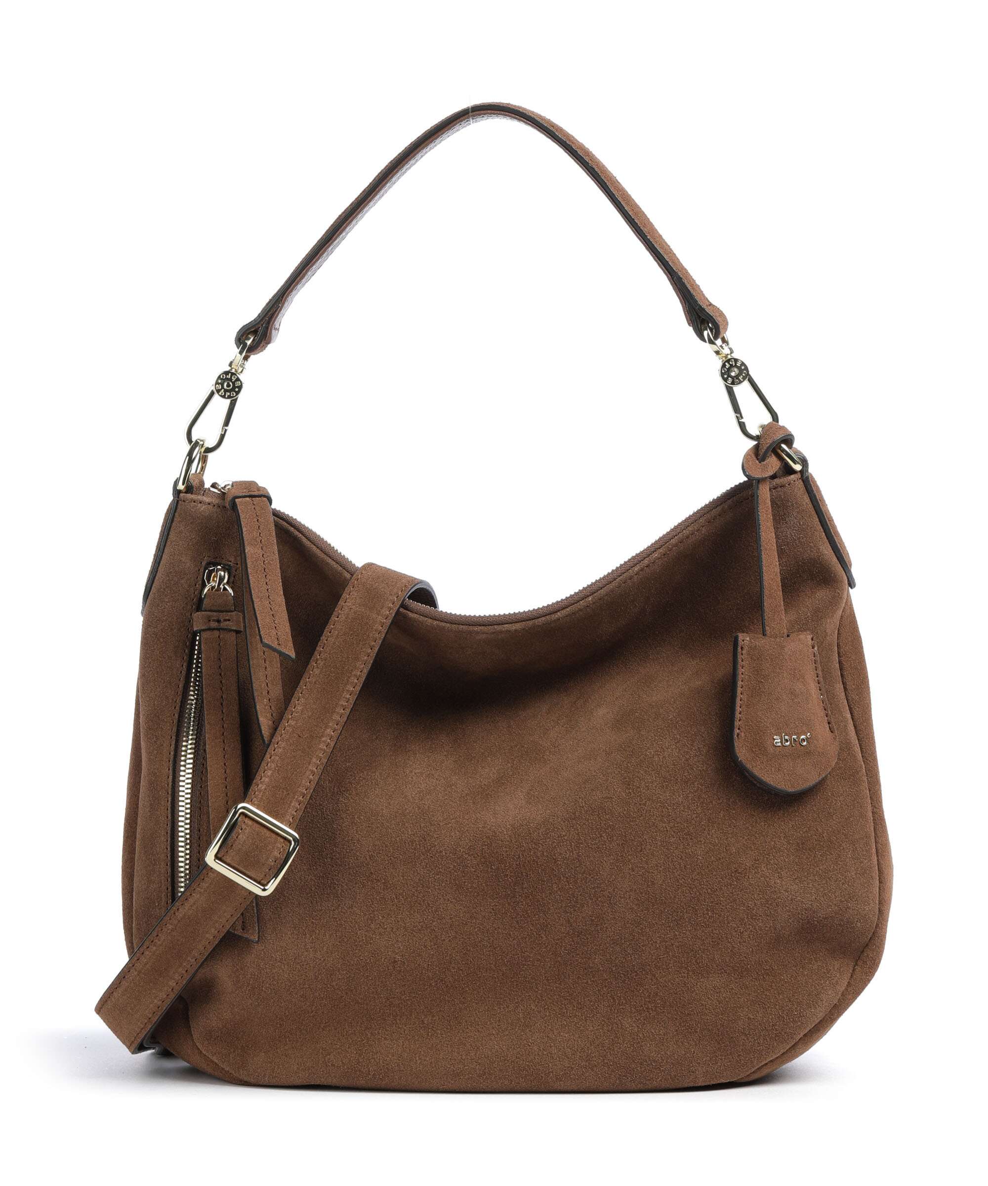 Abro Suede Juna Small Hobo tas wood