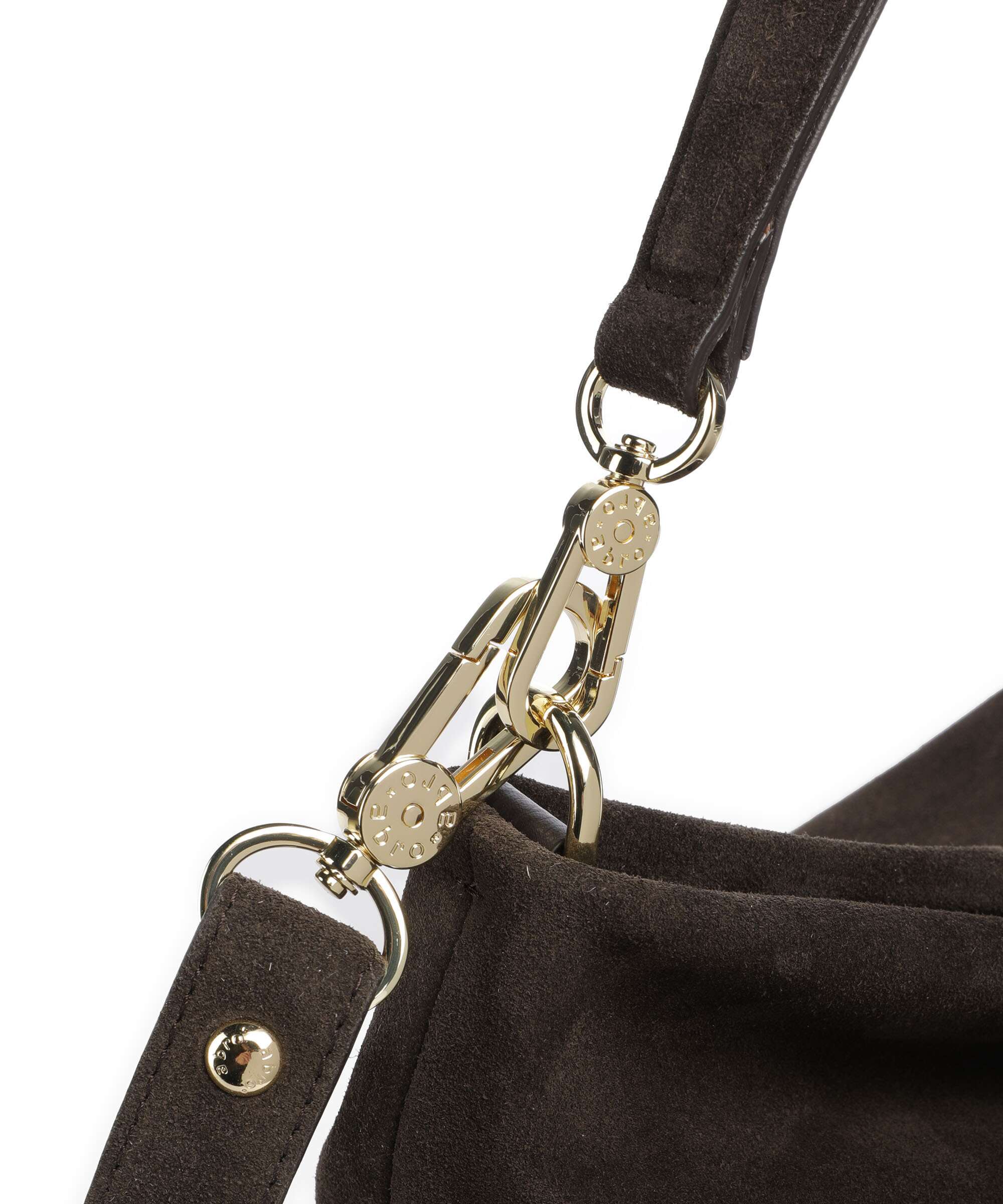 Abro Suede Kaia Hobo tas dark brown - Image 4