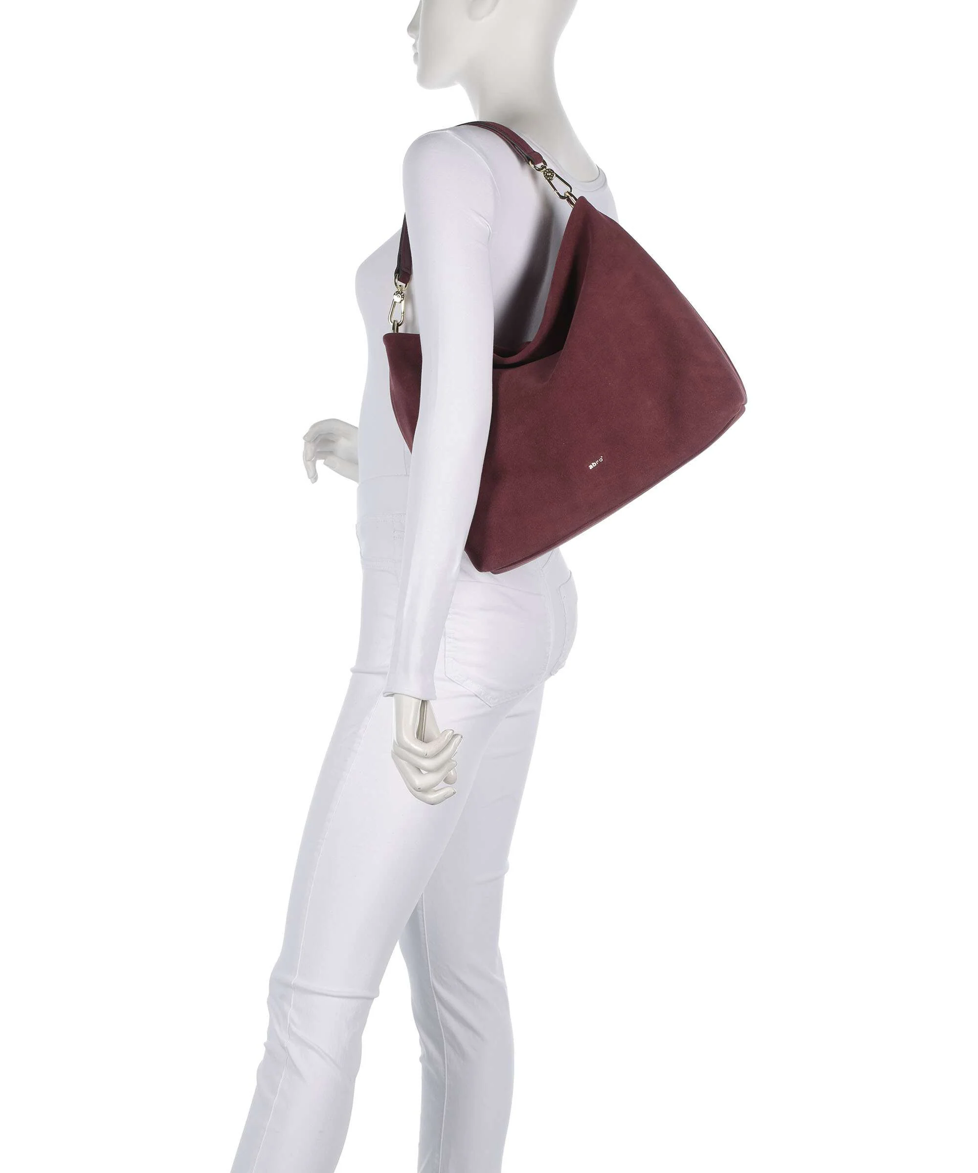 Abro Suede Kaia Hobo tas bordeaux - Image 3