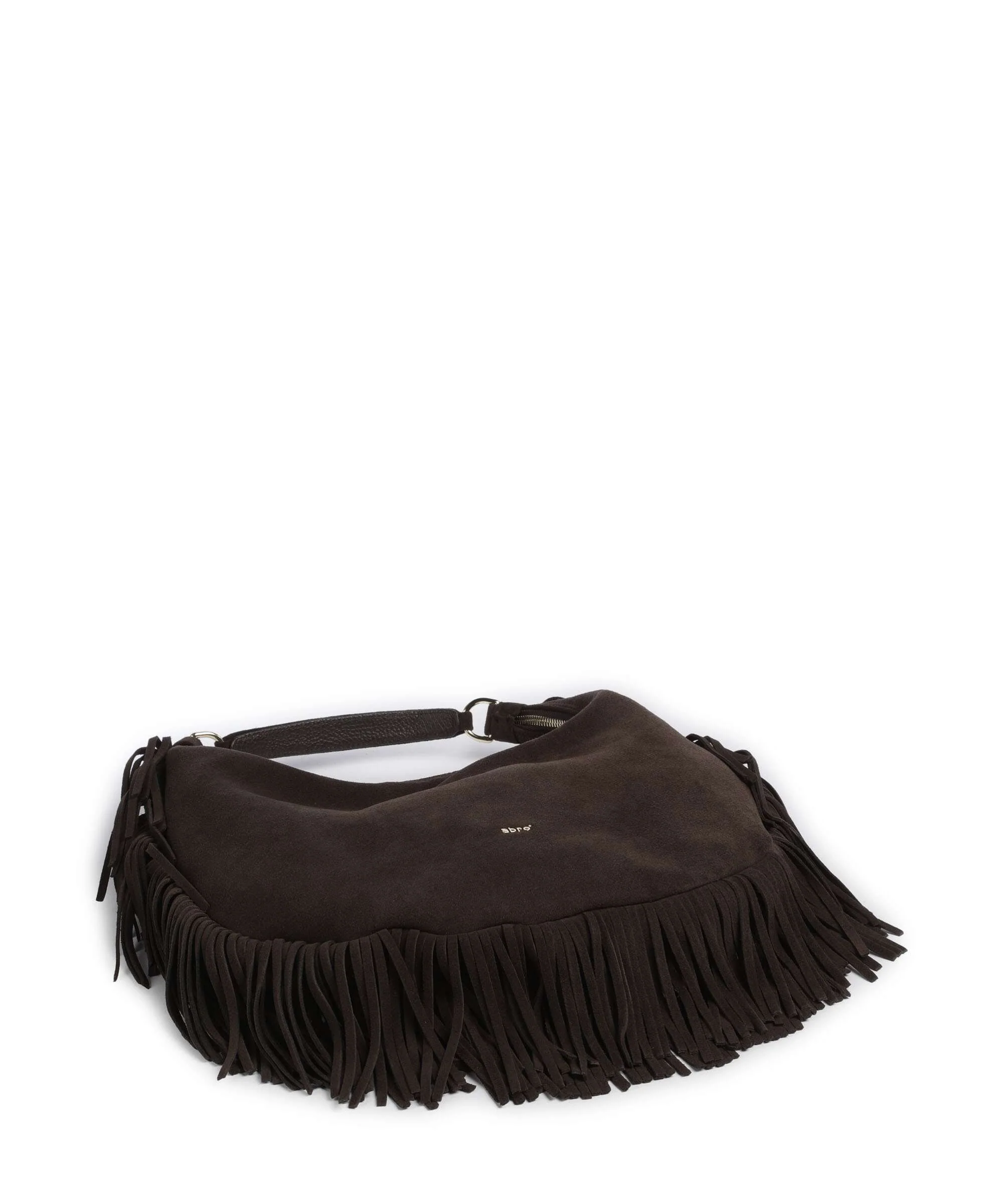 Abro Suede Nana Fringes Hobo tas dark brown - Image 4