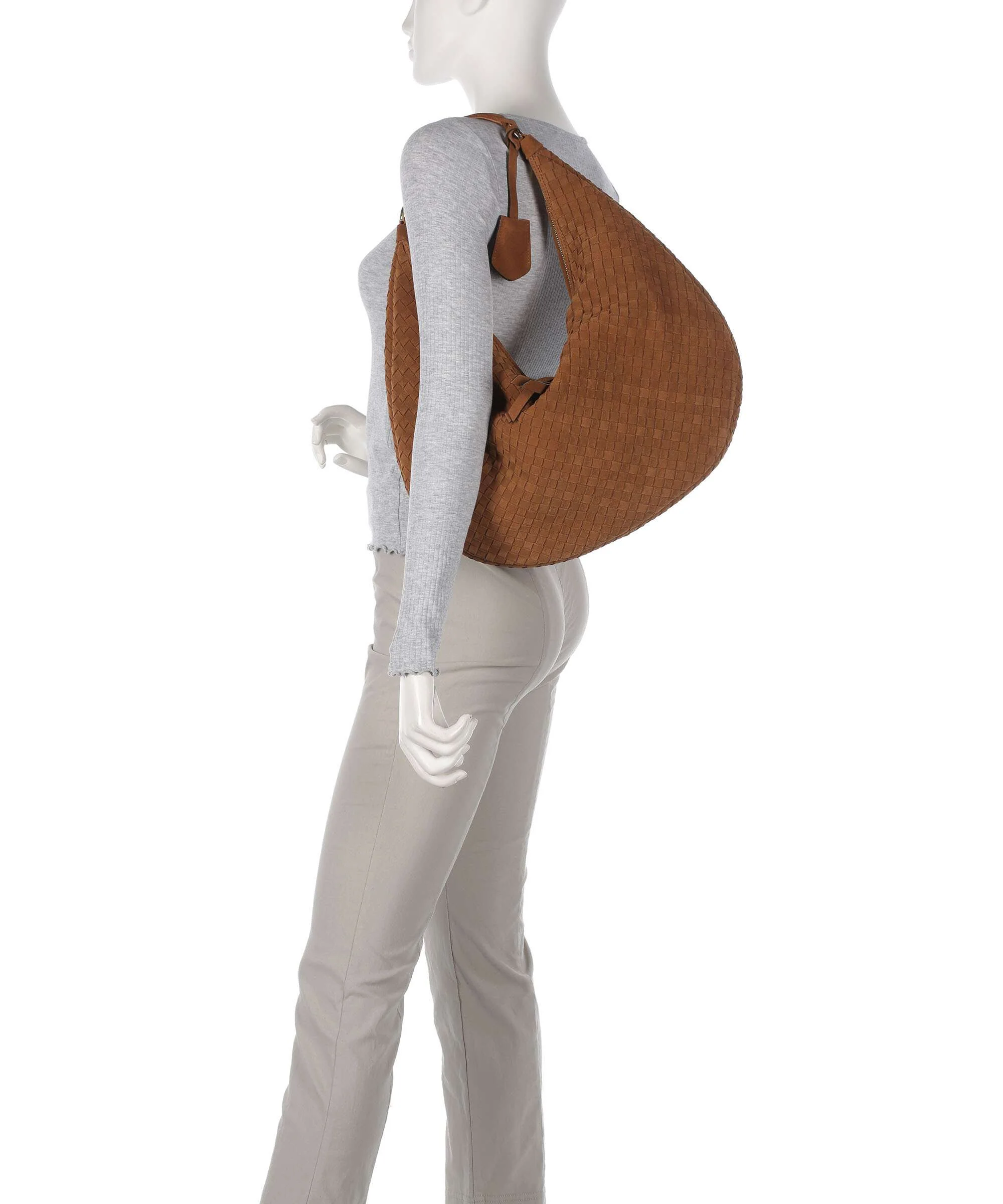 Abro Suede Nana Hobo tas cuoio - Image 3