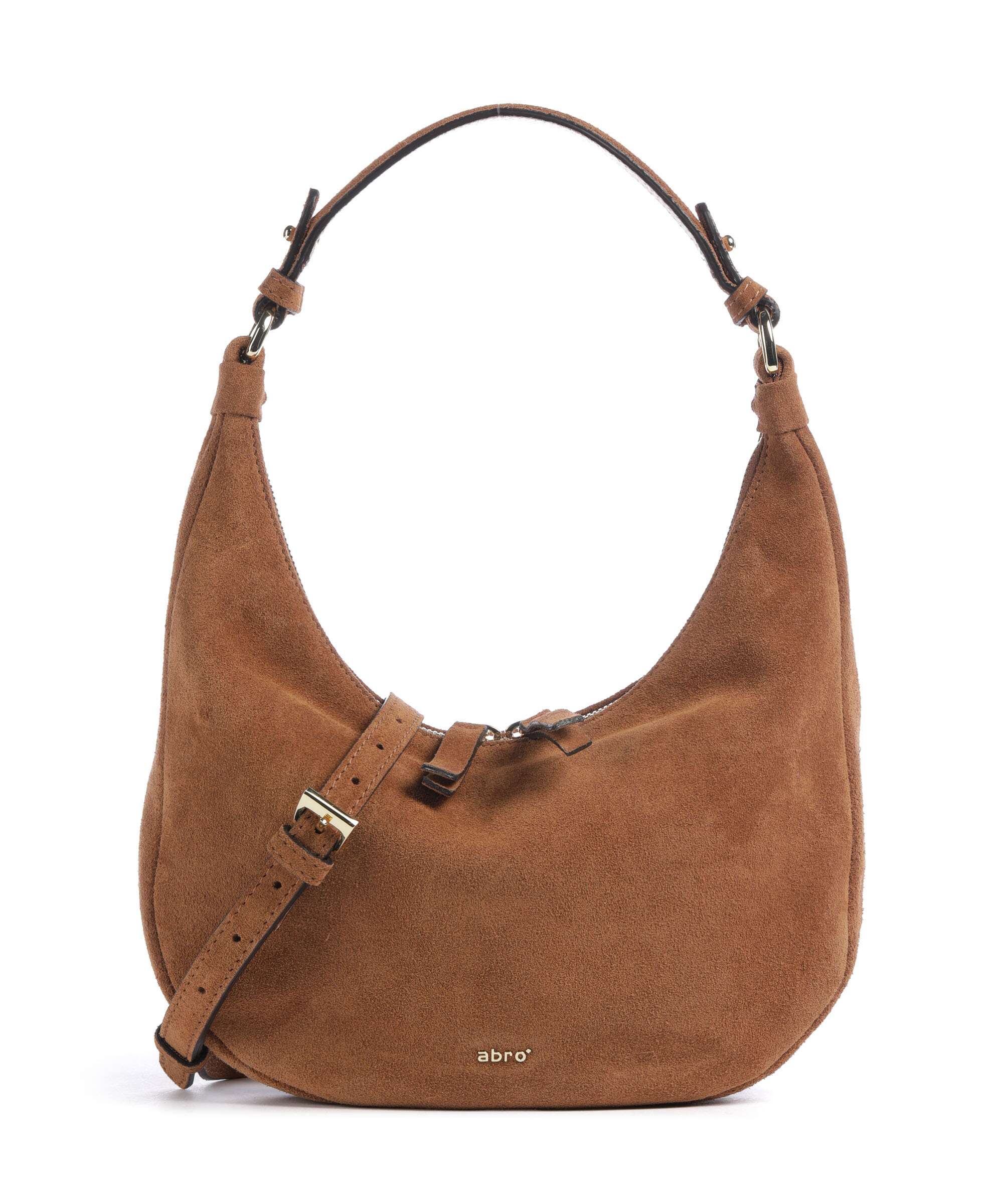 Abro Suede Nana Mini Hobo tas cuoio