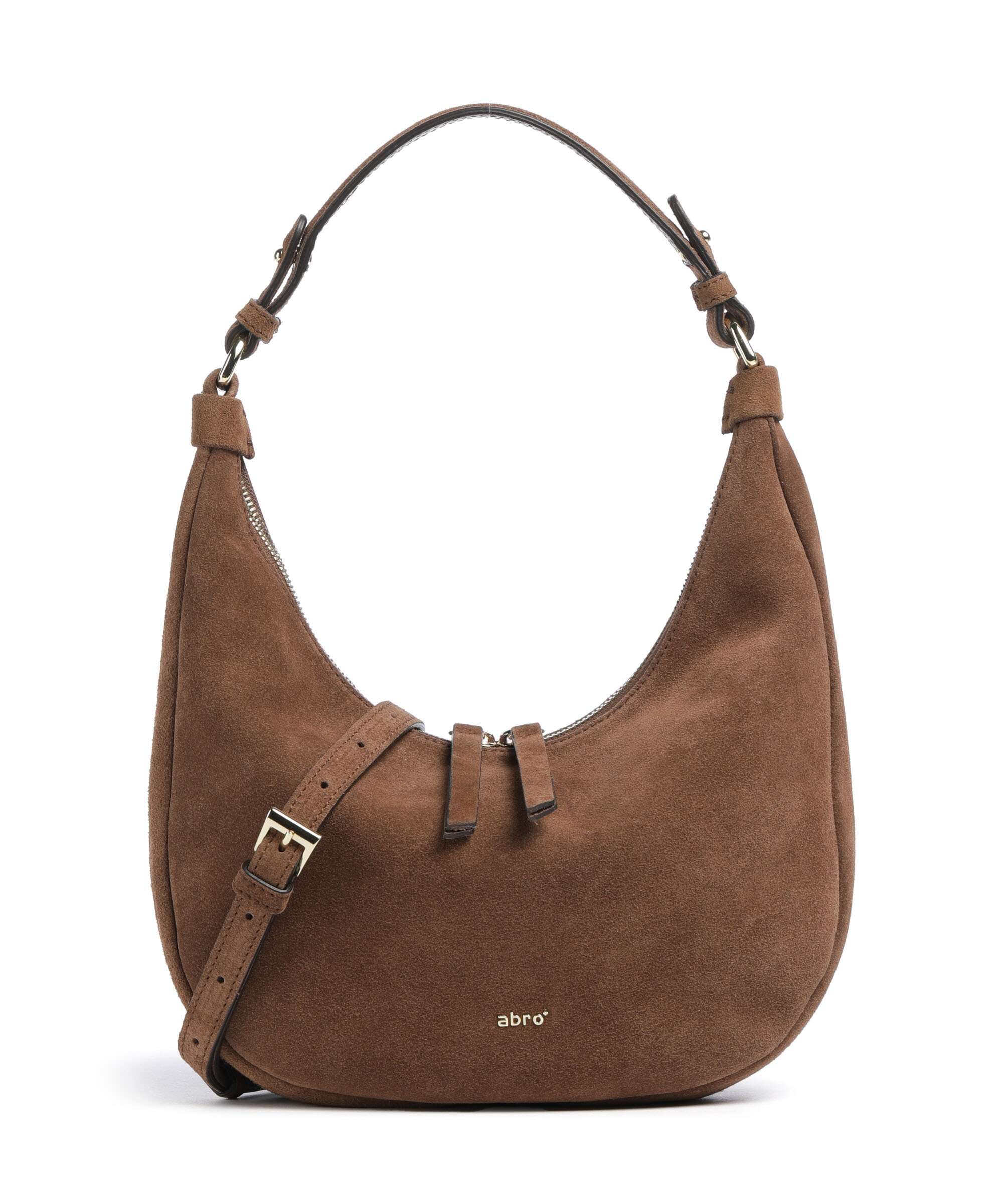 Abro Suede Nana Mini Hobo tas wood