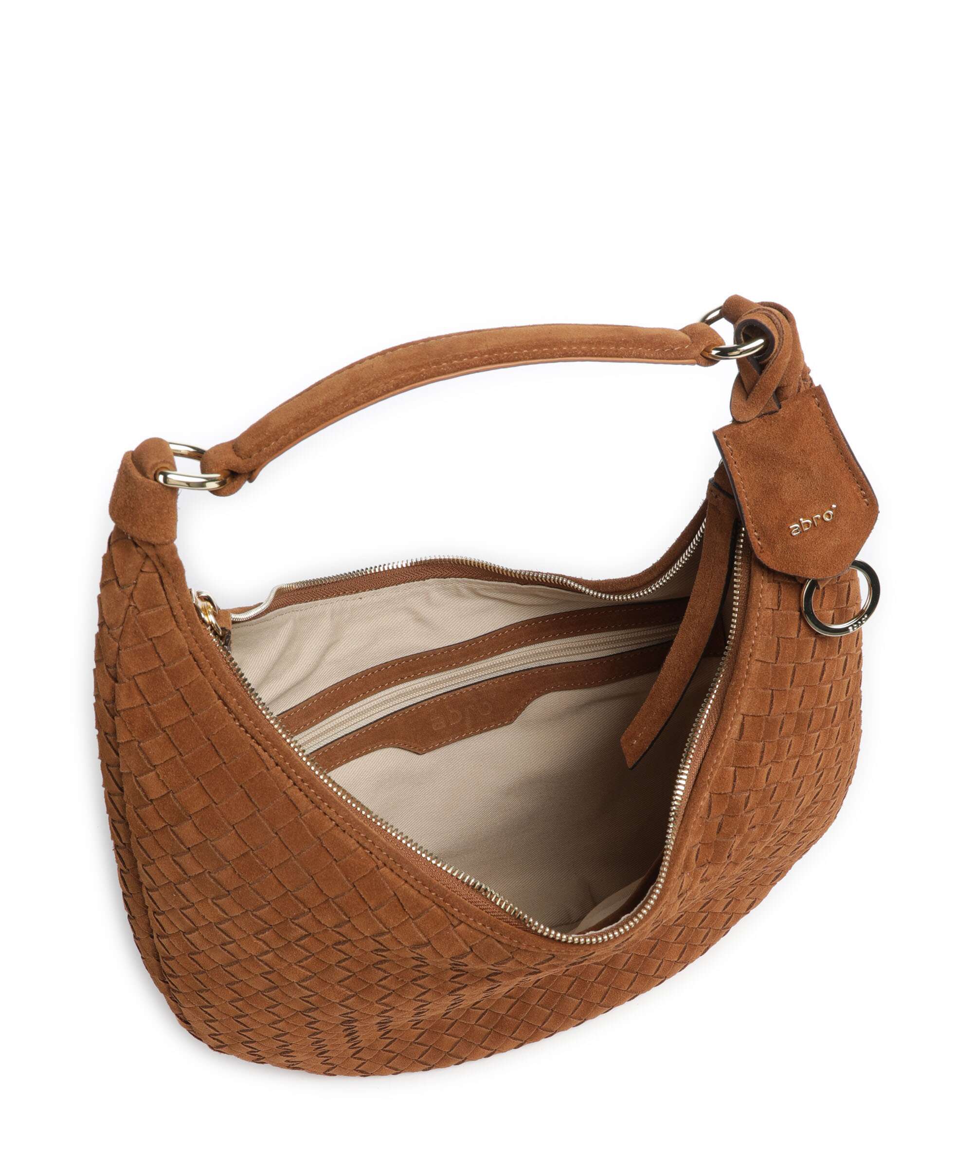 Abro Suede Nana Small Hobo tas cuoio - Image 6