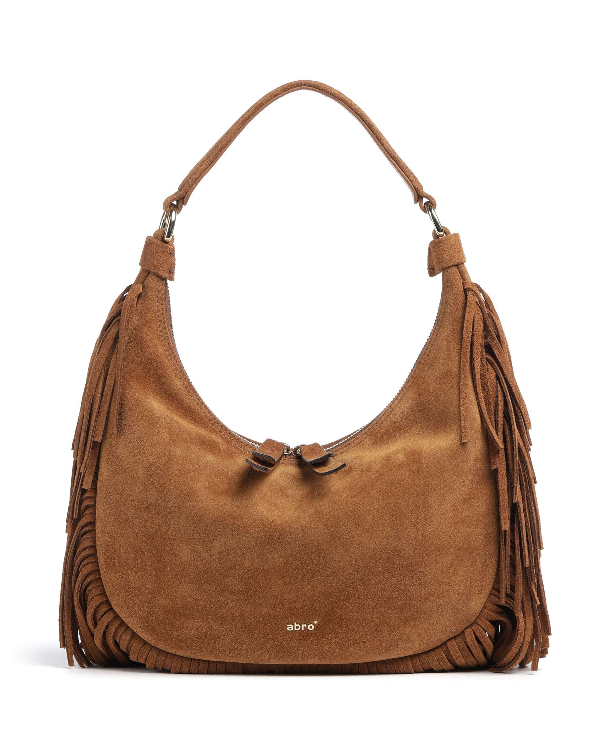 Abro Suede Nana Small Hobo tas cuoio