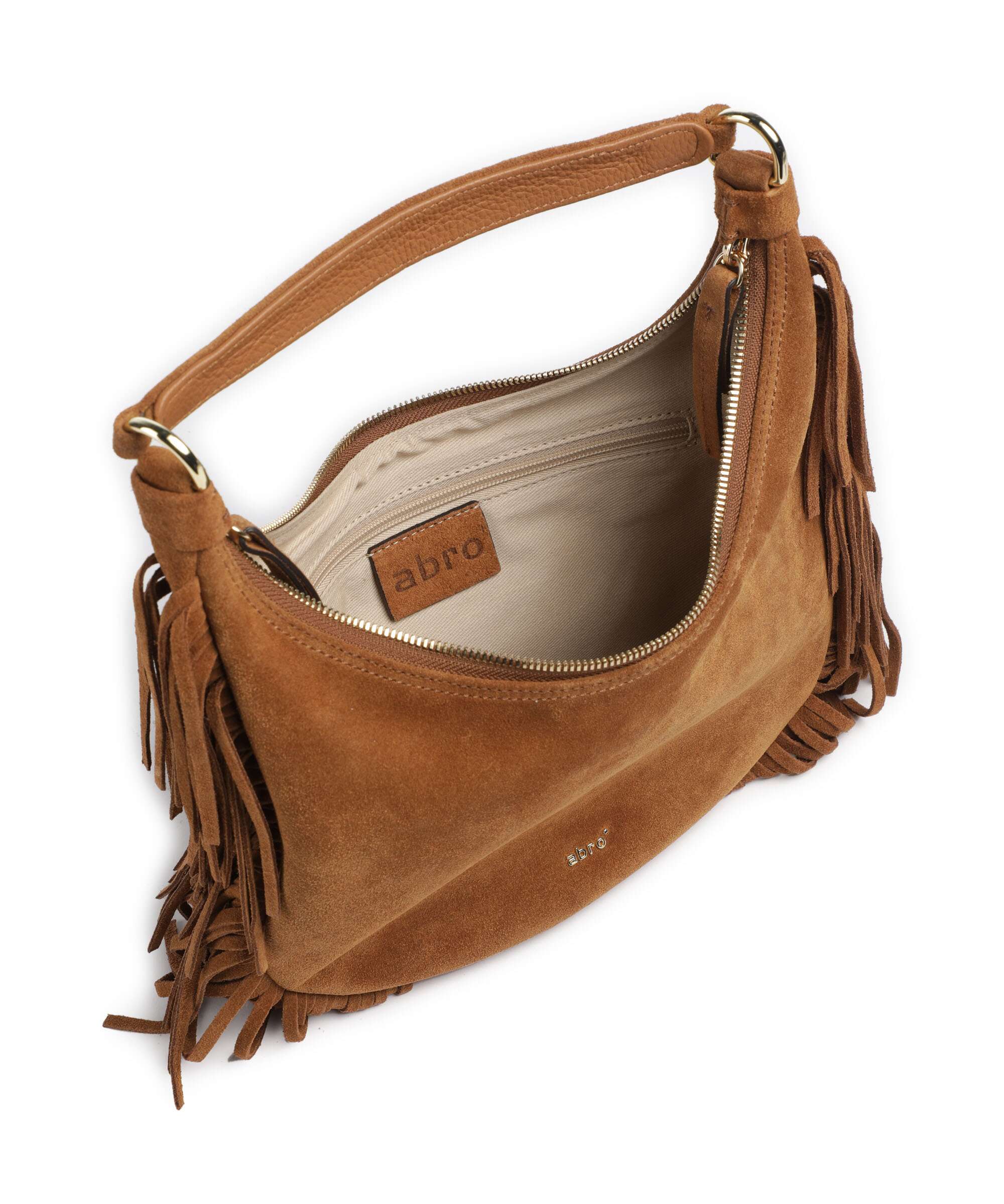 Abro Suede Nana Small Hobo tas cuoio - Image 5
