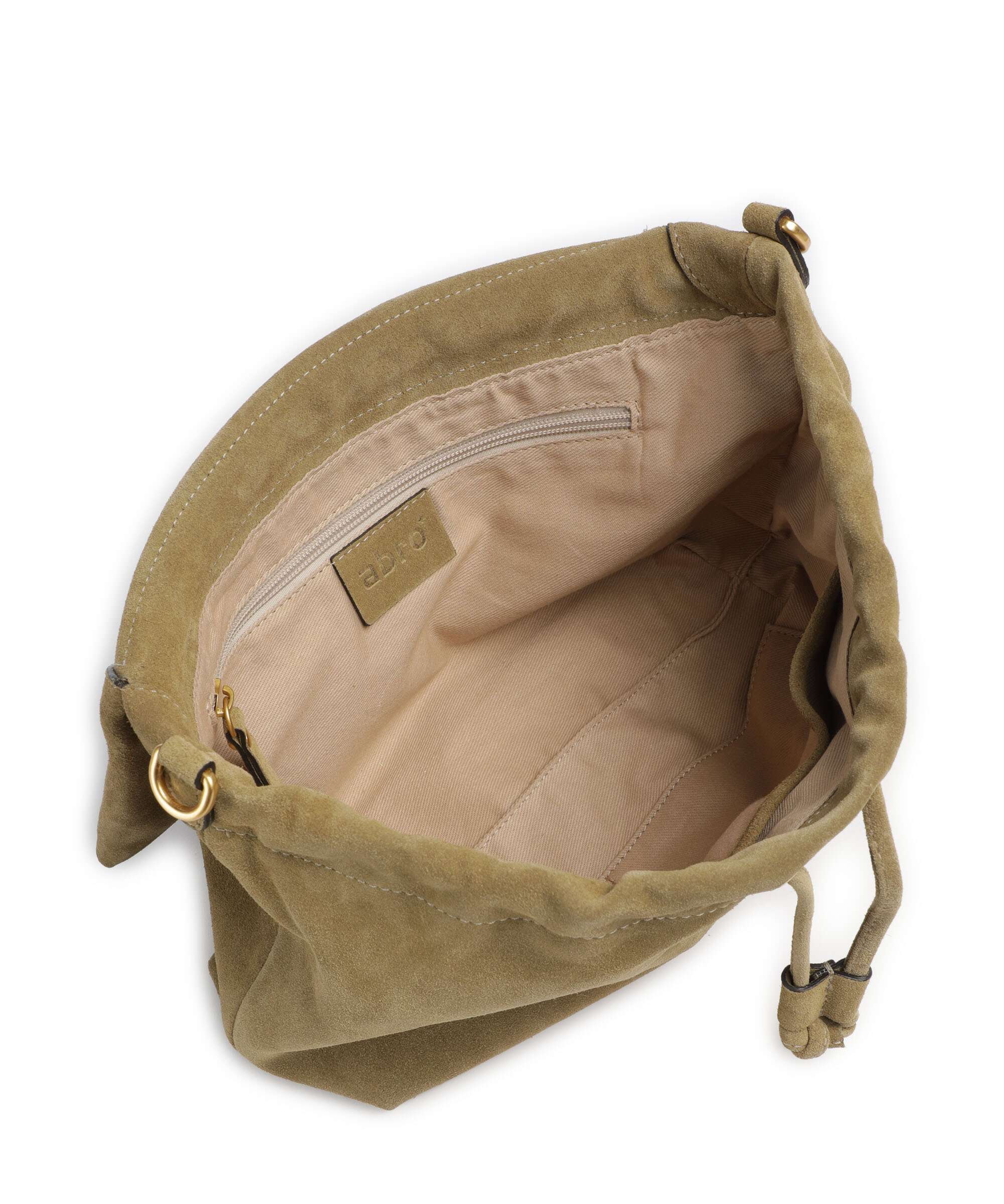 Abro Suede Temi Medium Schoudertas mud - Image 6