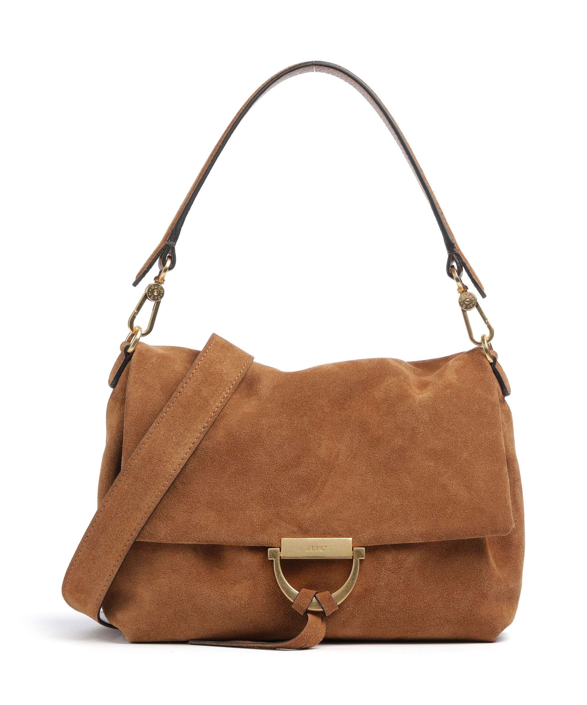 Abro Suede Temi Medium Schoudertas cuoio