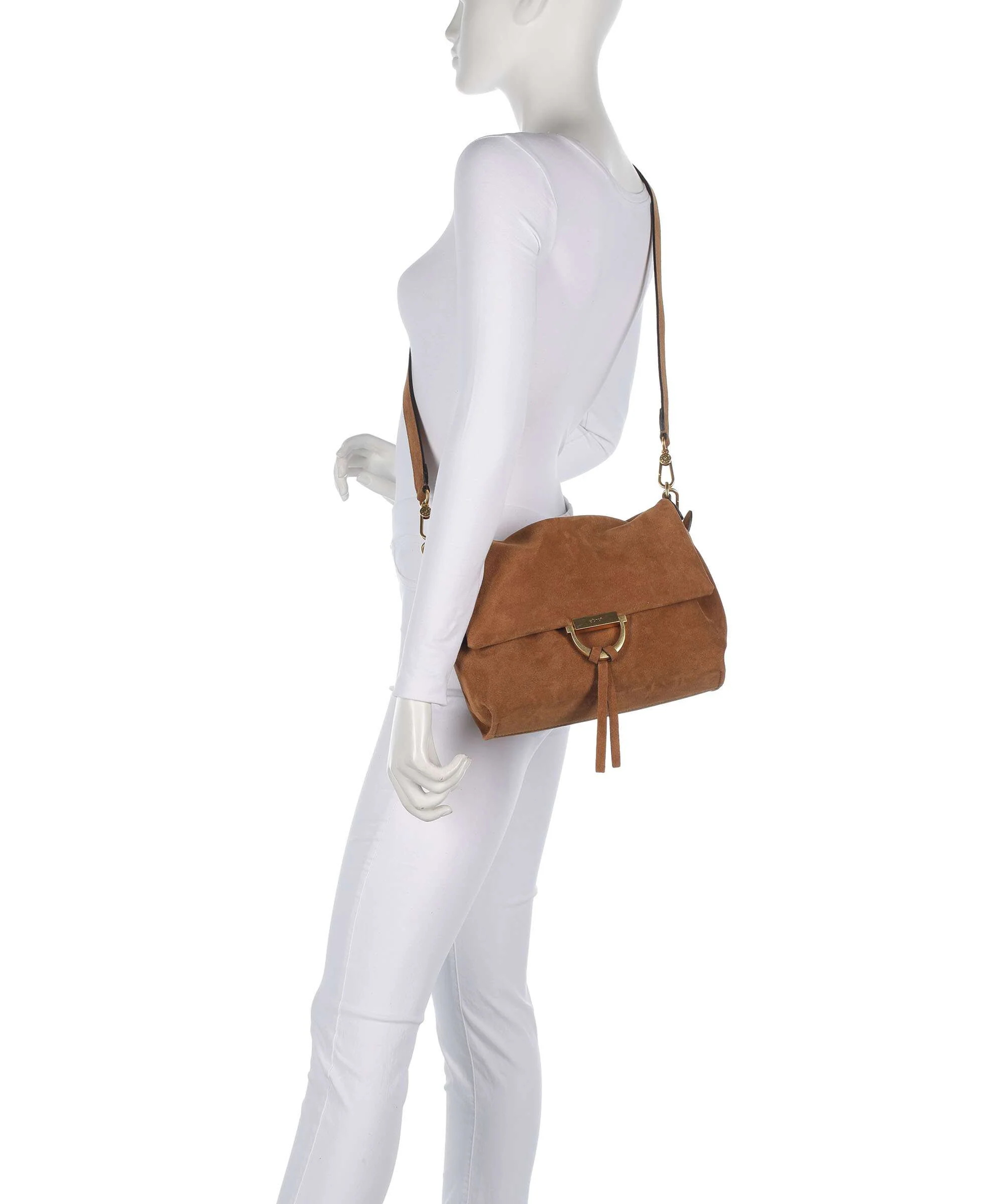 Abro Suede Temi Medium Schoudertas cuoio - Image 4