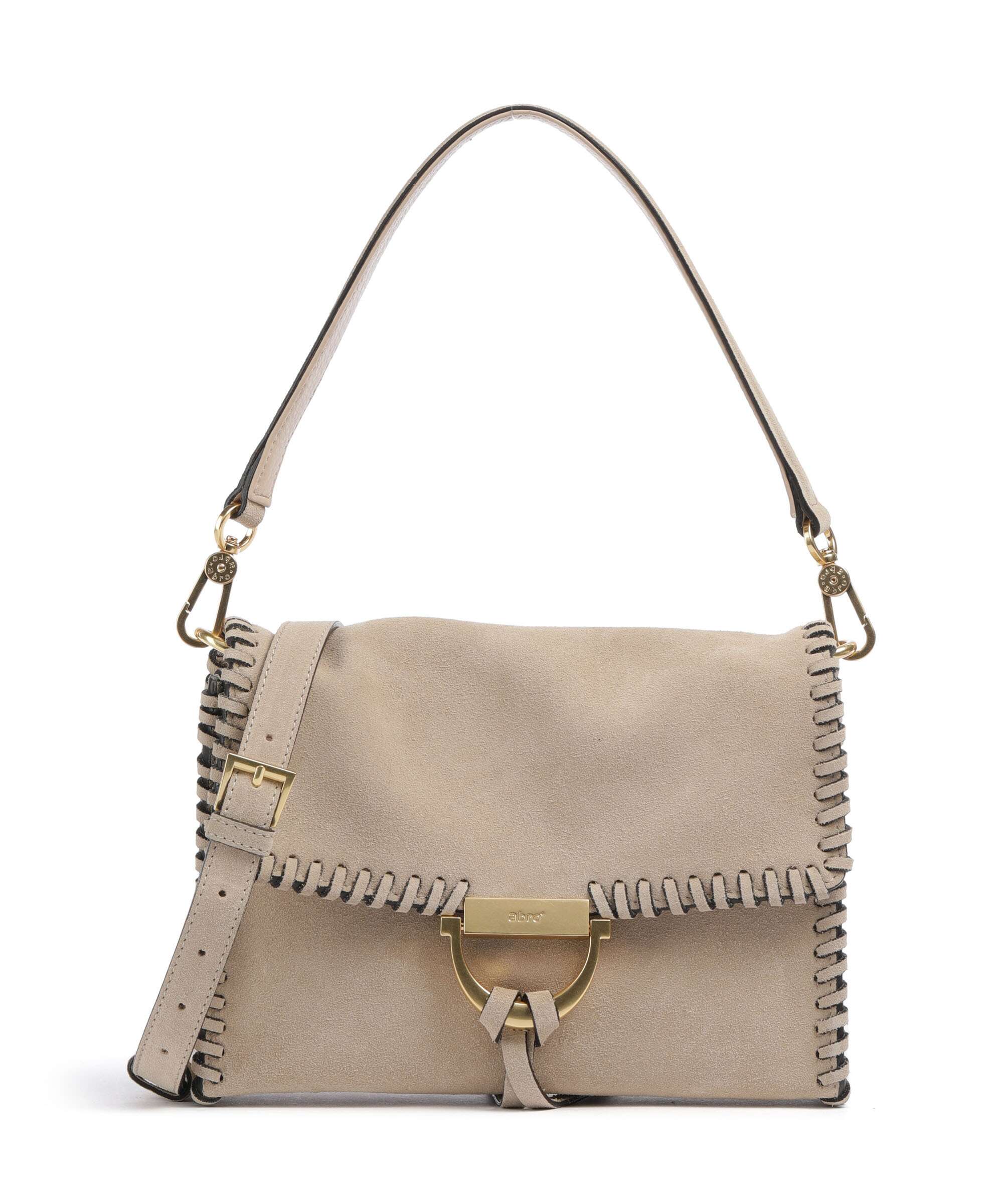 Abro Suede Temi Stitch Schoudertas natural
