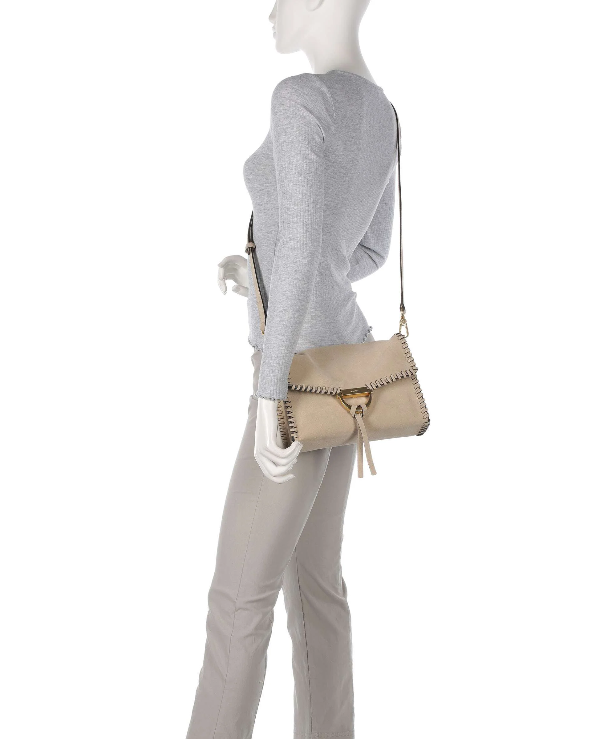 Abro Suede Temi Stitch Schoudertas natural - Image 4