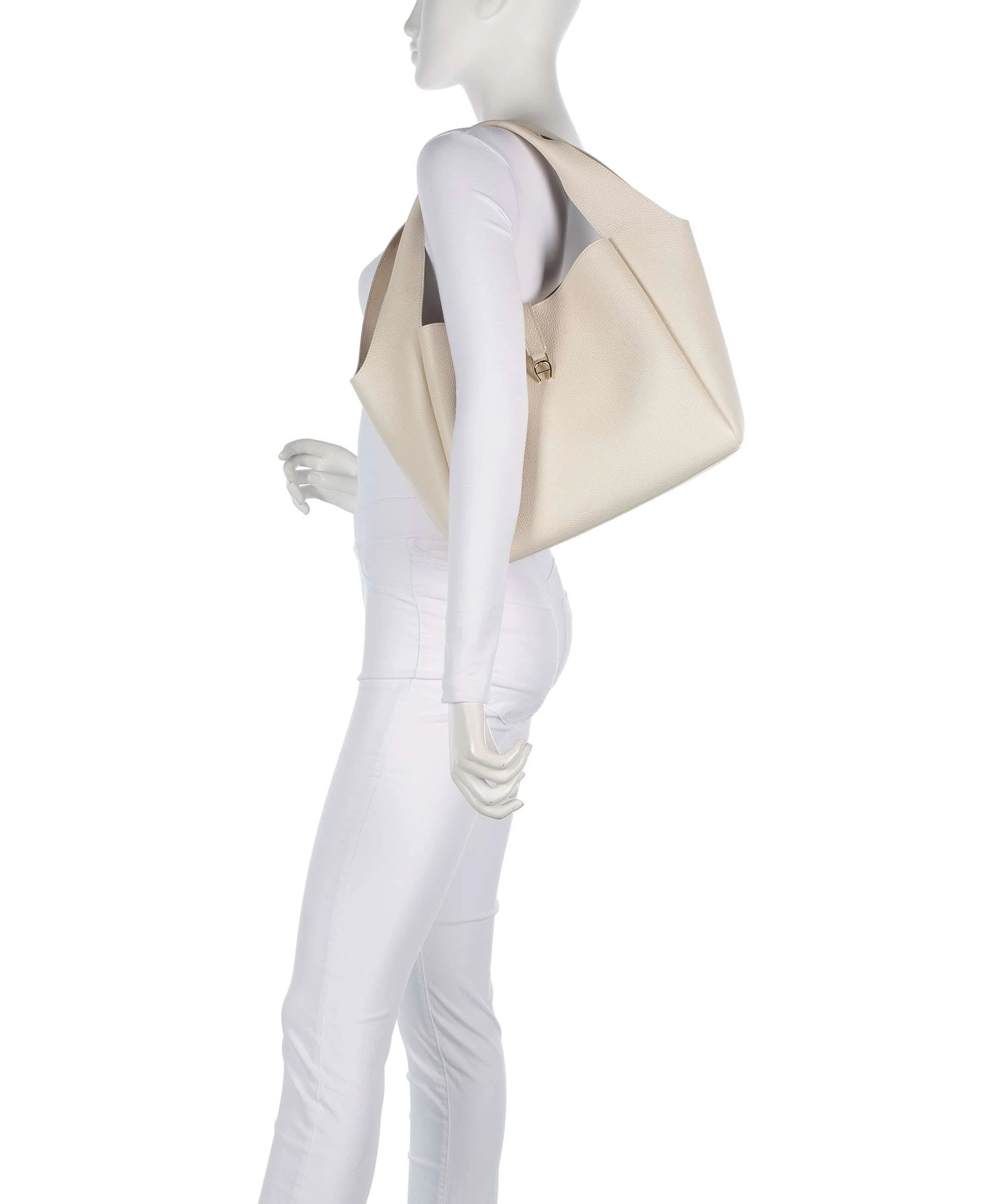 Aigner Zaira M Hobo tas macadamia white - Image 3