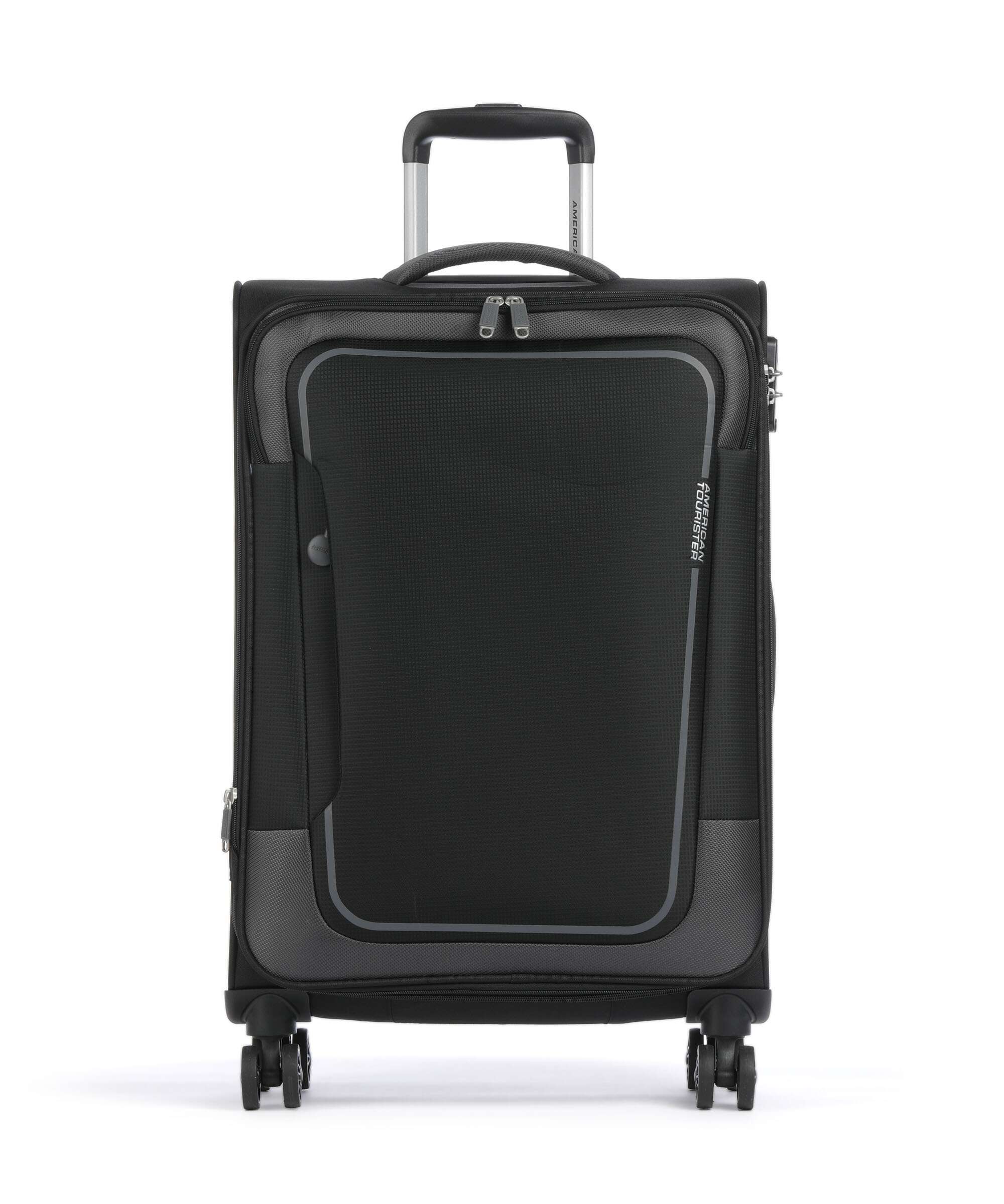 American Tourister Pulsonic Trolley (4 wielen) asphalt black