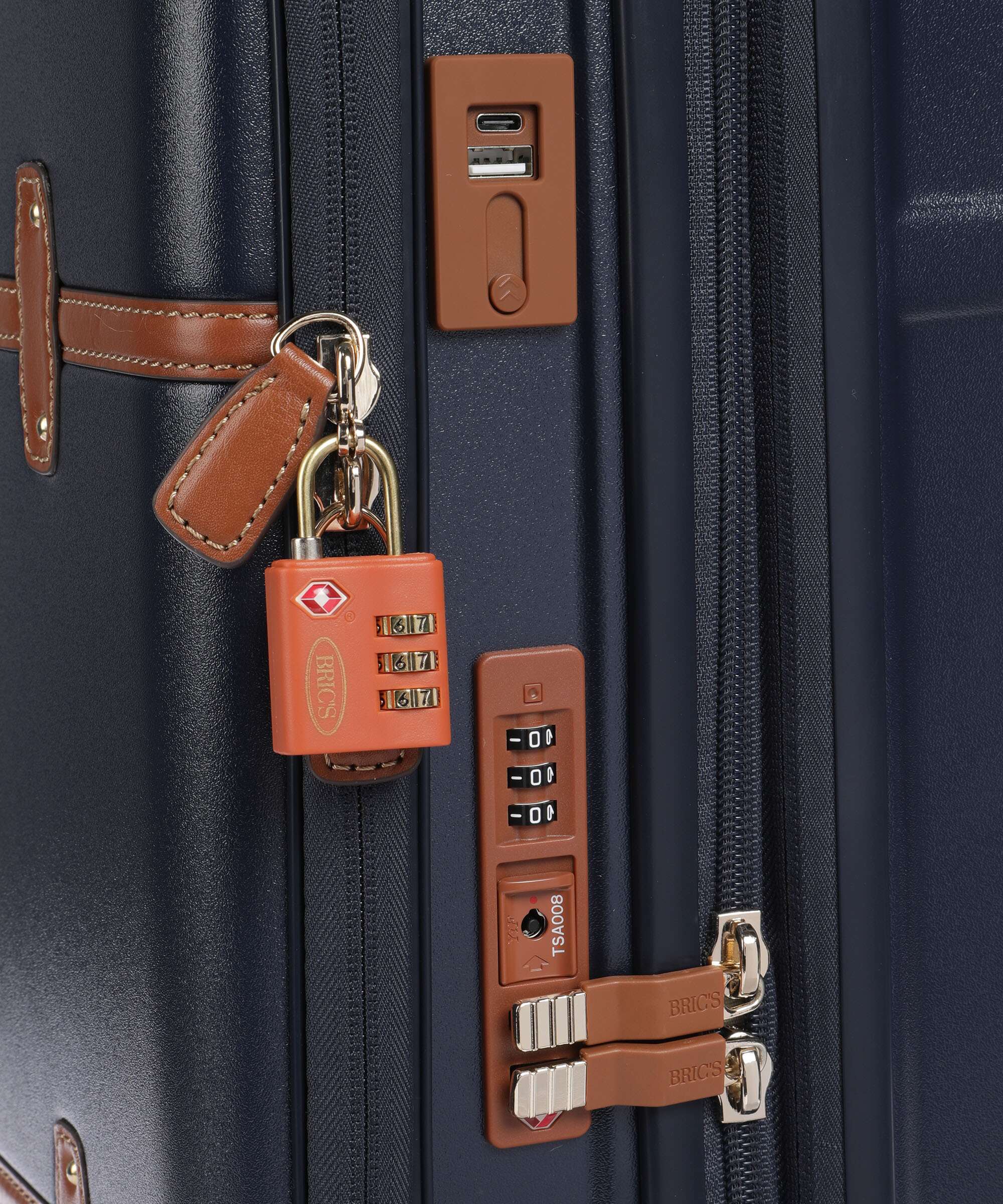 Brics Bellagio Trolley (4 wielen) blue/tan - Image 3