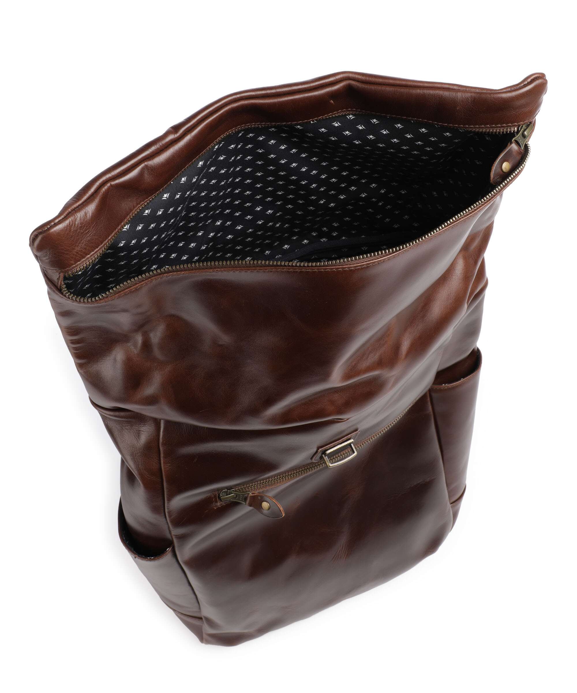 Buckle & Seam Crazy Horse Norman Rolltop rugzak brown/dot - Image 7