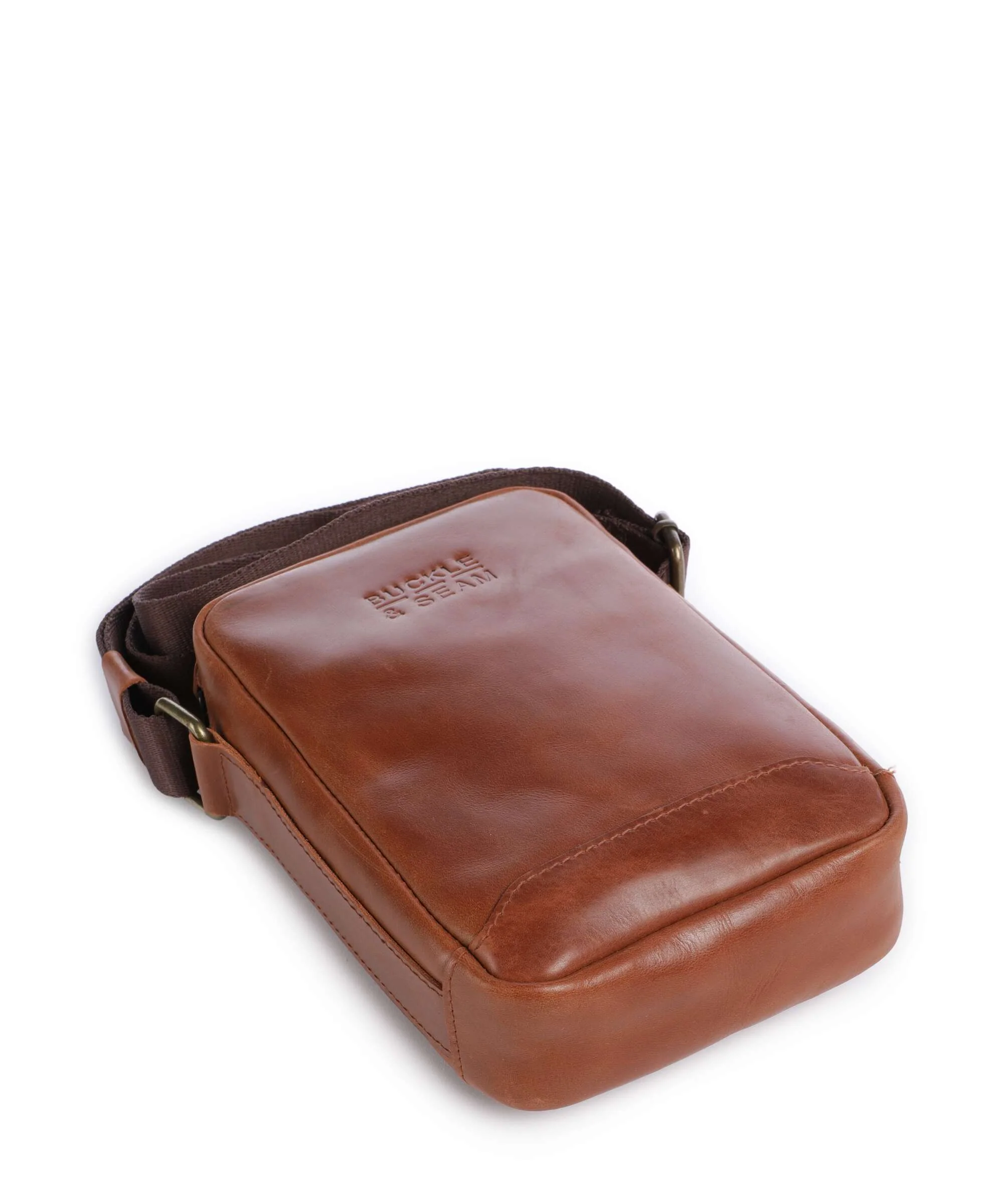 Buckle & Seam Crazy Horse Runner Crossbody tas cognac - Image 5