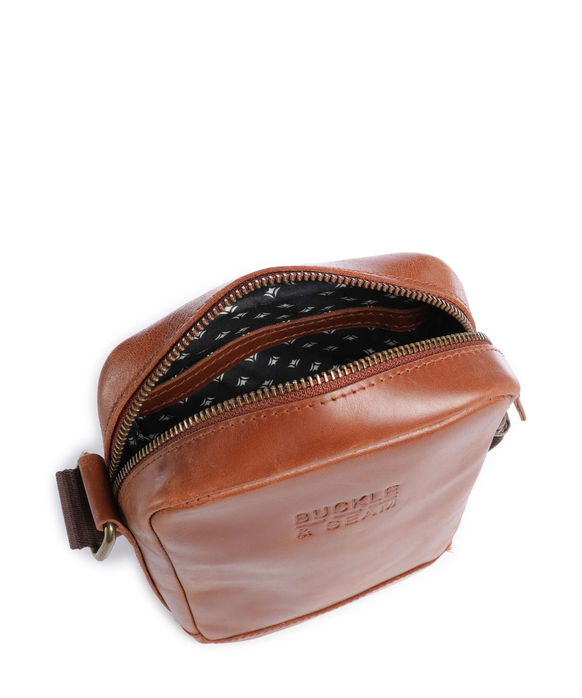 Buckle & Seam Crazy Horse Runner Crossbody tas cognac - Image 6