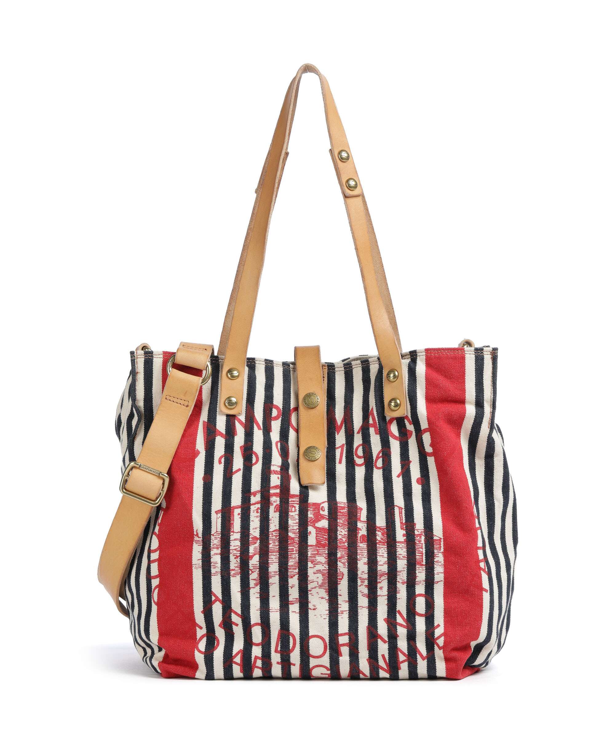 Campomaggi Boodschappentas blue/red/beige