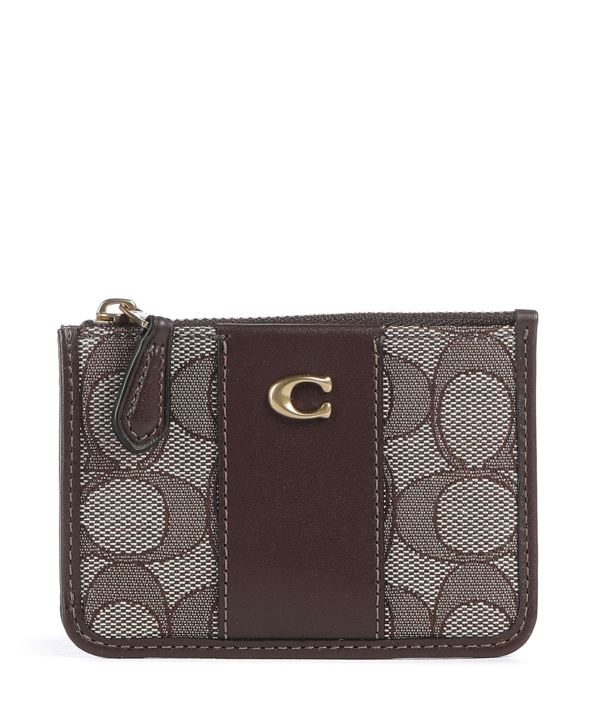 Coach Essential Signature Jacquard Mini Creditcardhouder oak maple