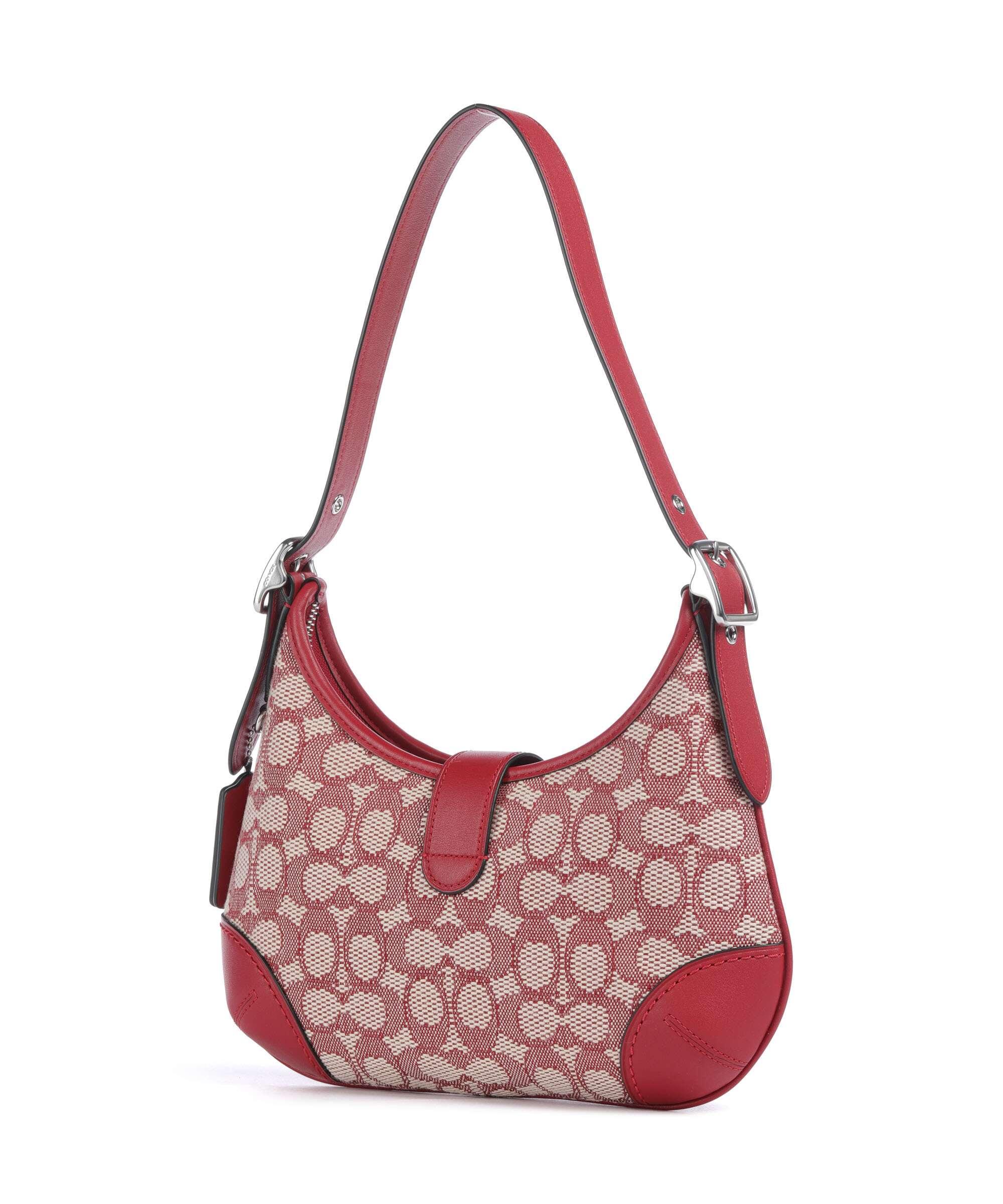 Coach Hamptons Signature Jacquard Schoudertas ruby/ivory - Image 2