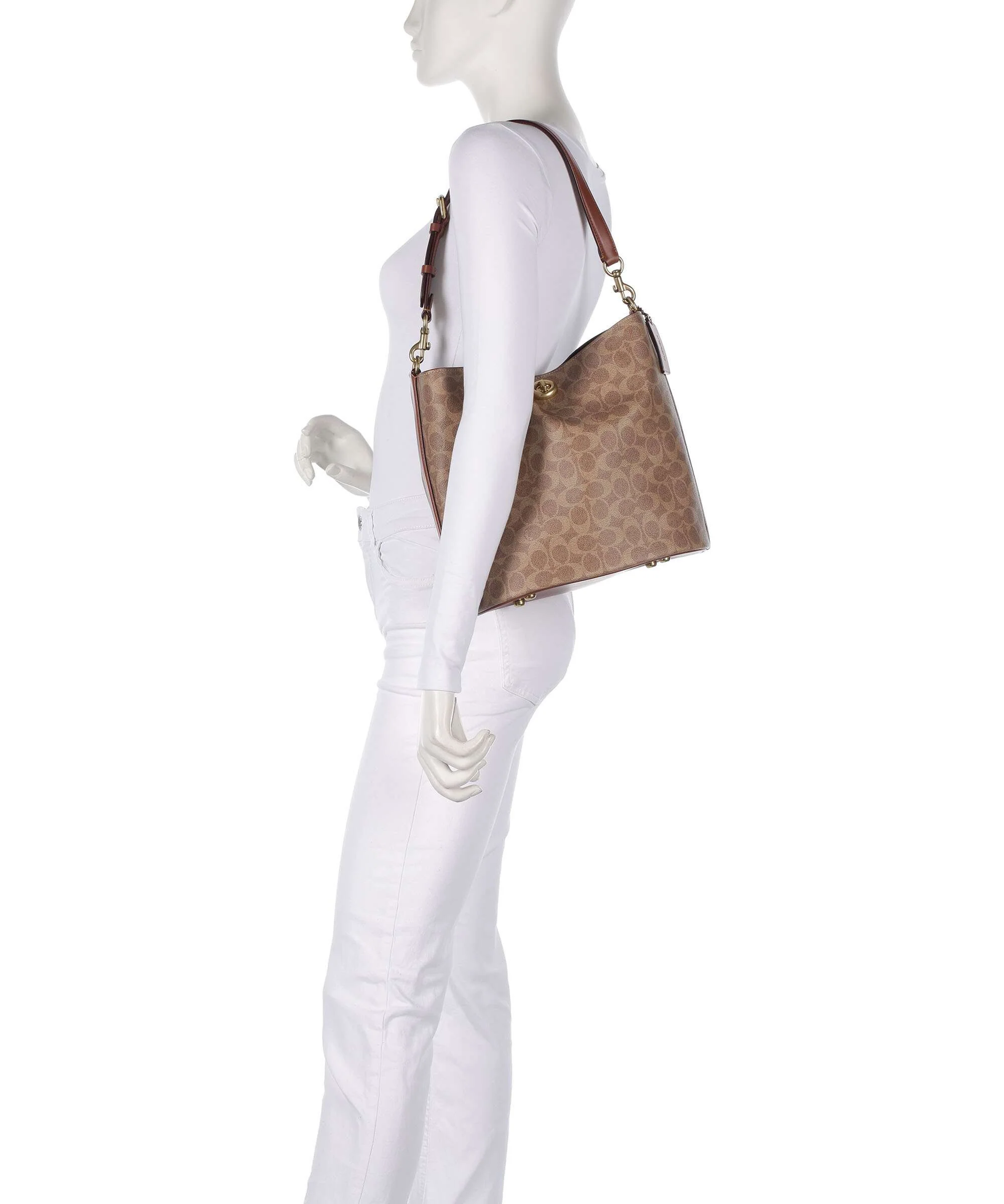 Coach Willow Signature Hobo tas tan caramel - Image 3