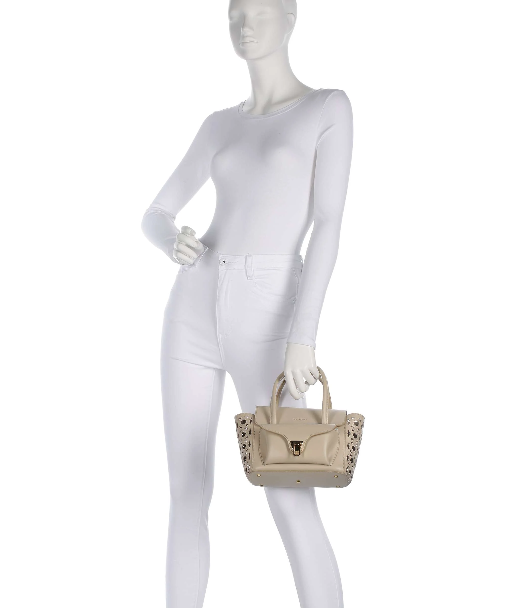 Coccinelle Beat Double Monogram Handtas sandshell - Image 3