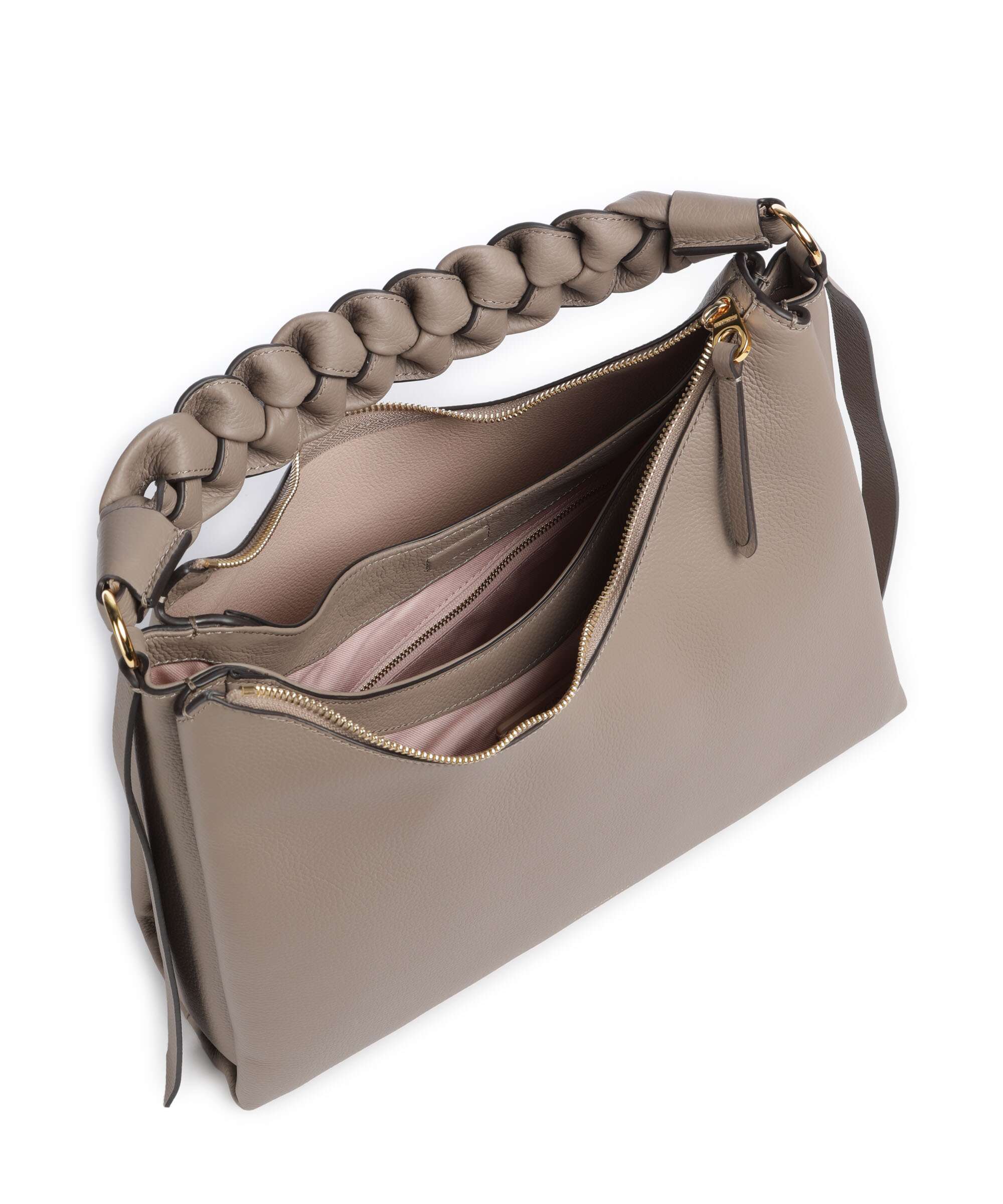 Coccinelle Boheme Grana Double Hobo tas warm taupe/rosette - Image 6