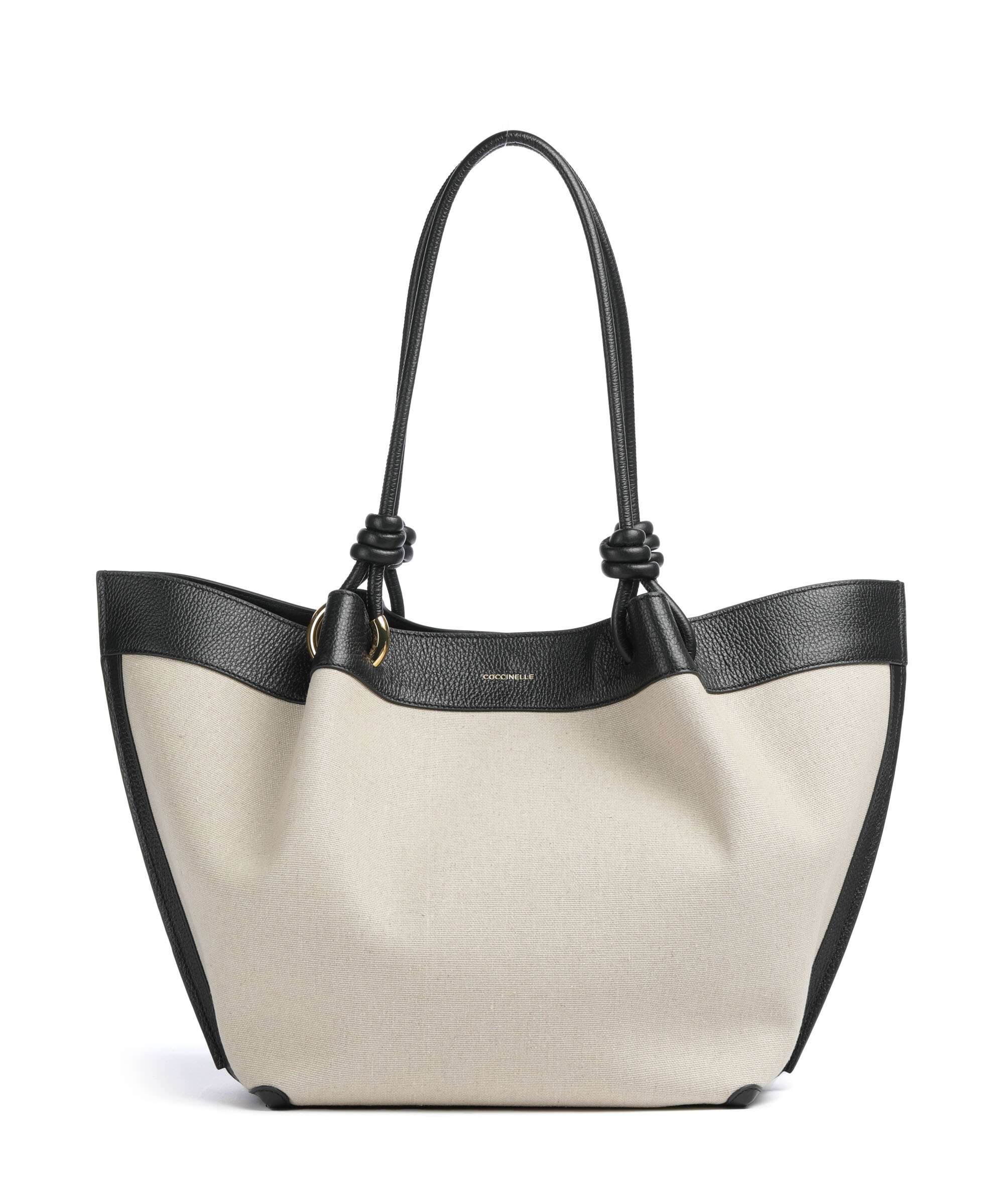 Coccinelle Finn Canvas Boodschappentas natural/noir
